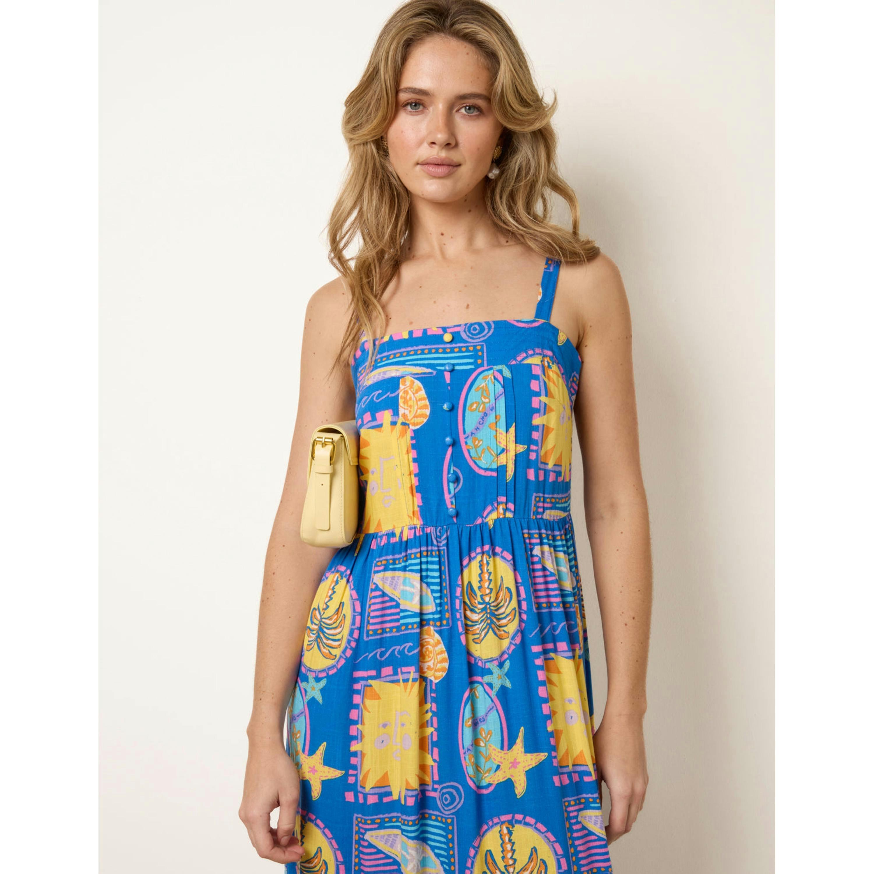 Blue Vanilla Vibrant Strappy Dress  in Blue , view 3 of 4