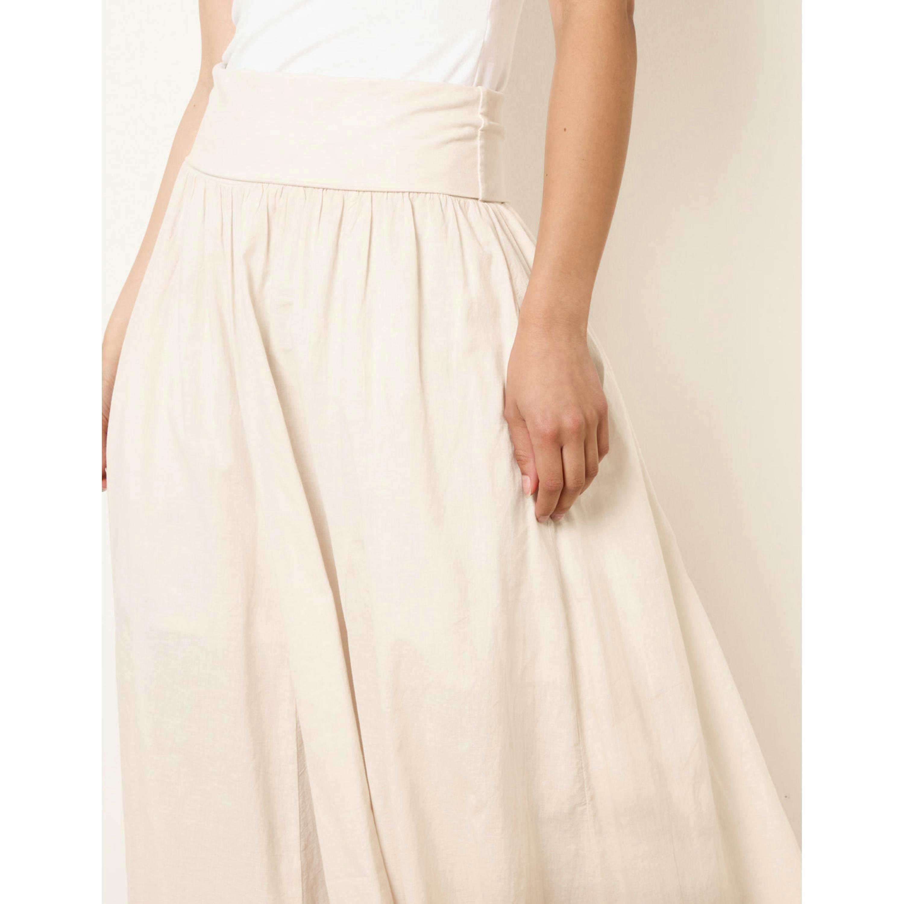 Blue Vanilla Godet Hem Jersey Waist Skirt  in Stone , view 3 of 4