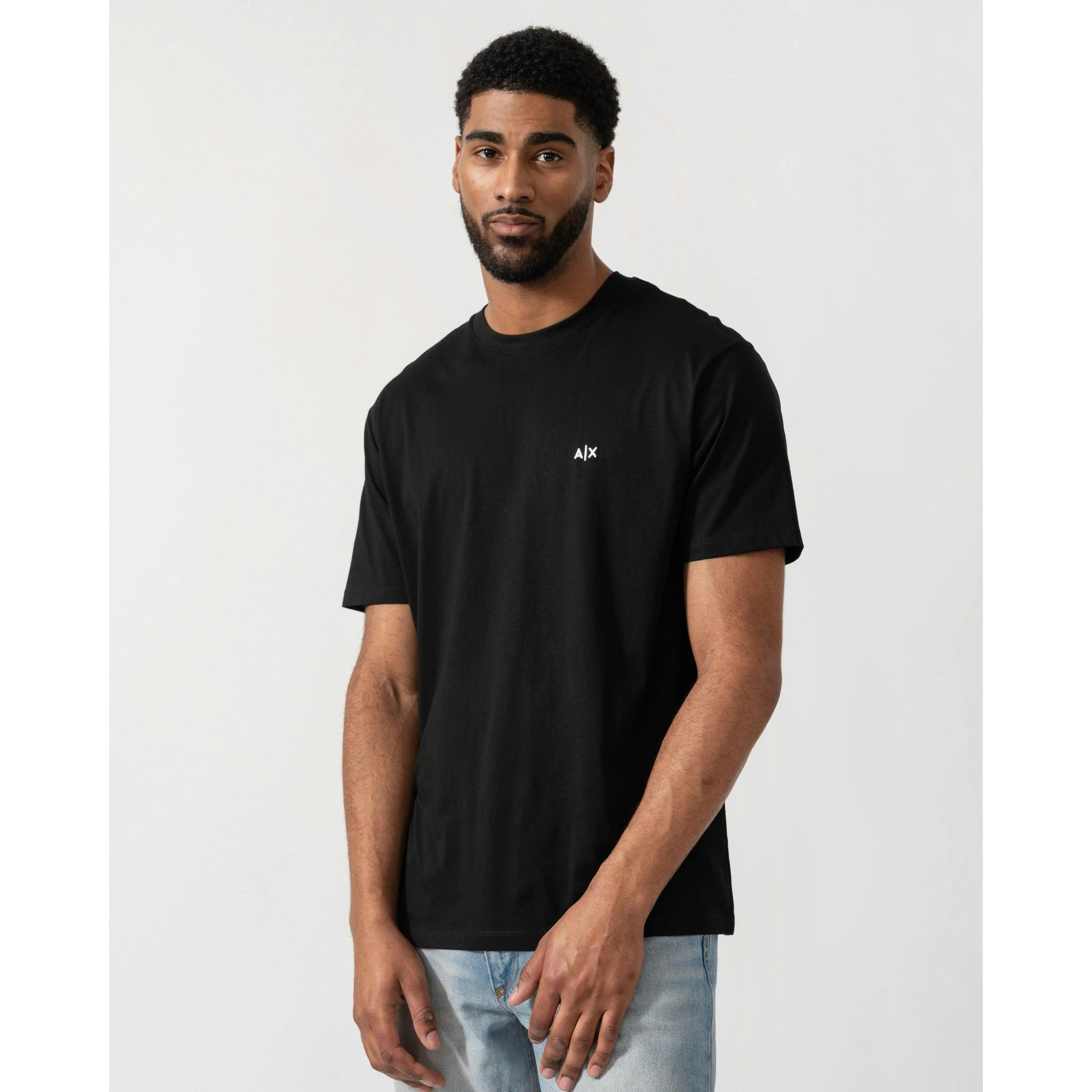 Armani Exchange Monogram T-Shirt  in Black , view 1 of 4