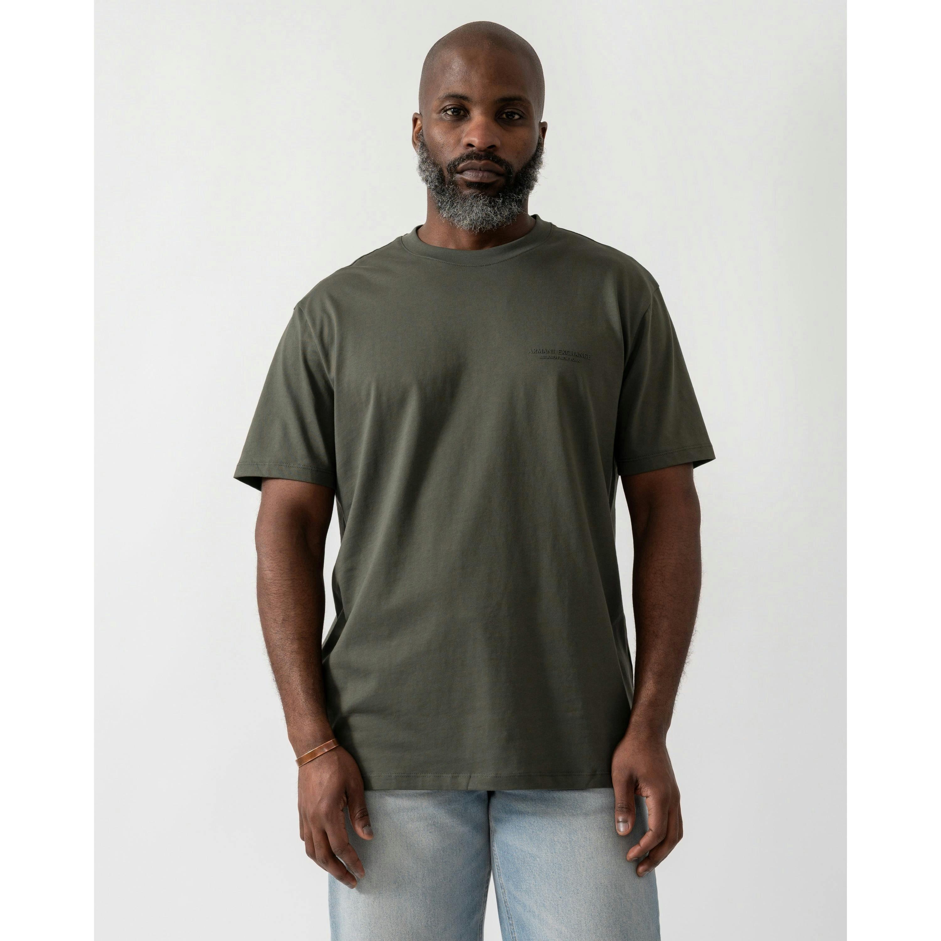 Armani Exchange Small Milano/New York Logo T-Shirt  in Grey , view 1 of 4