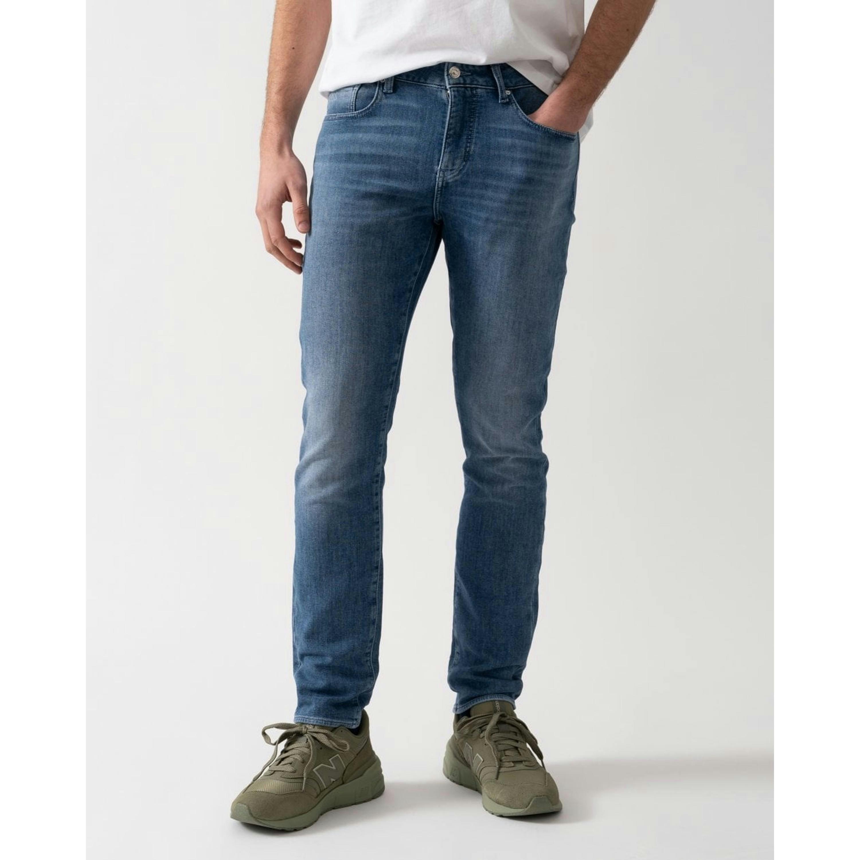 Armani Exchange 5 Pocket Jeans  in Blue , view 1 of 4