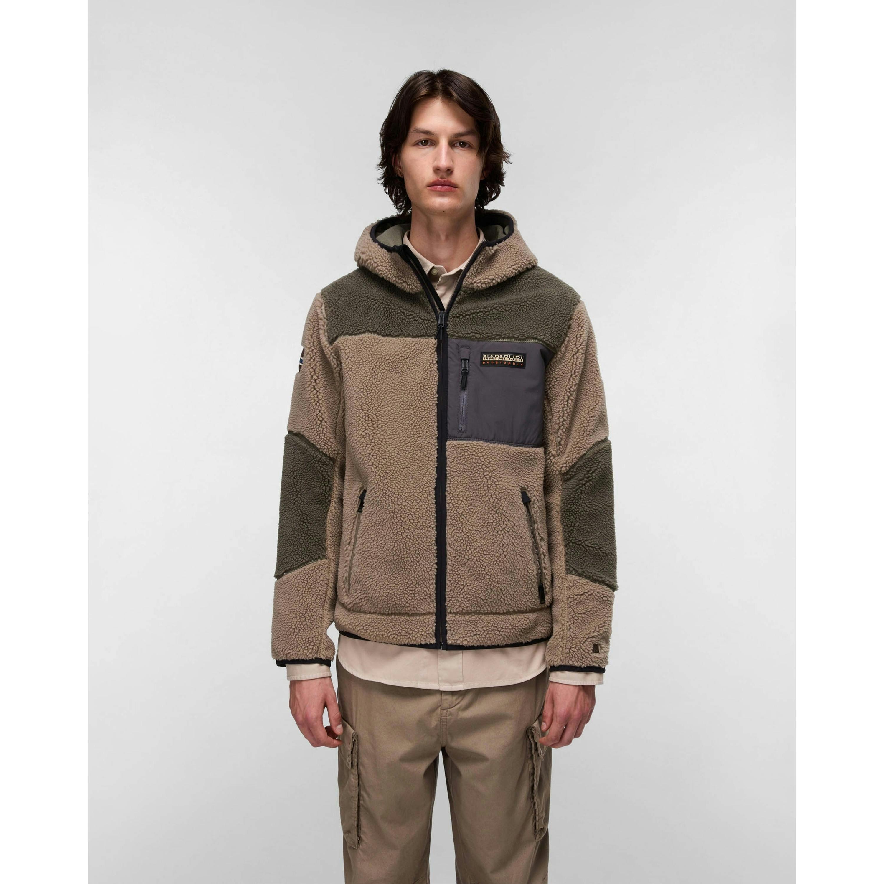 Napapijri Colourblock Hoodie  in Brown , view 1 of 5
