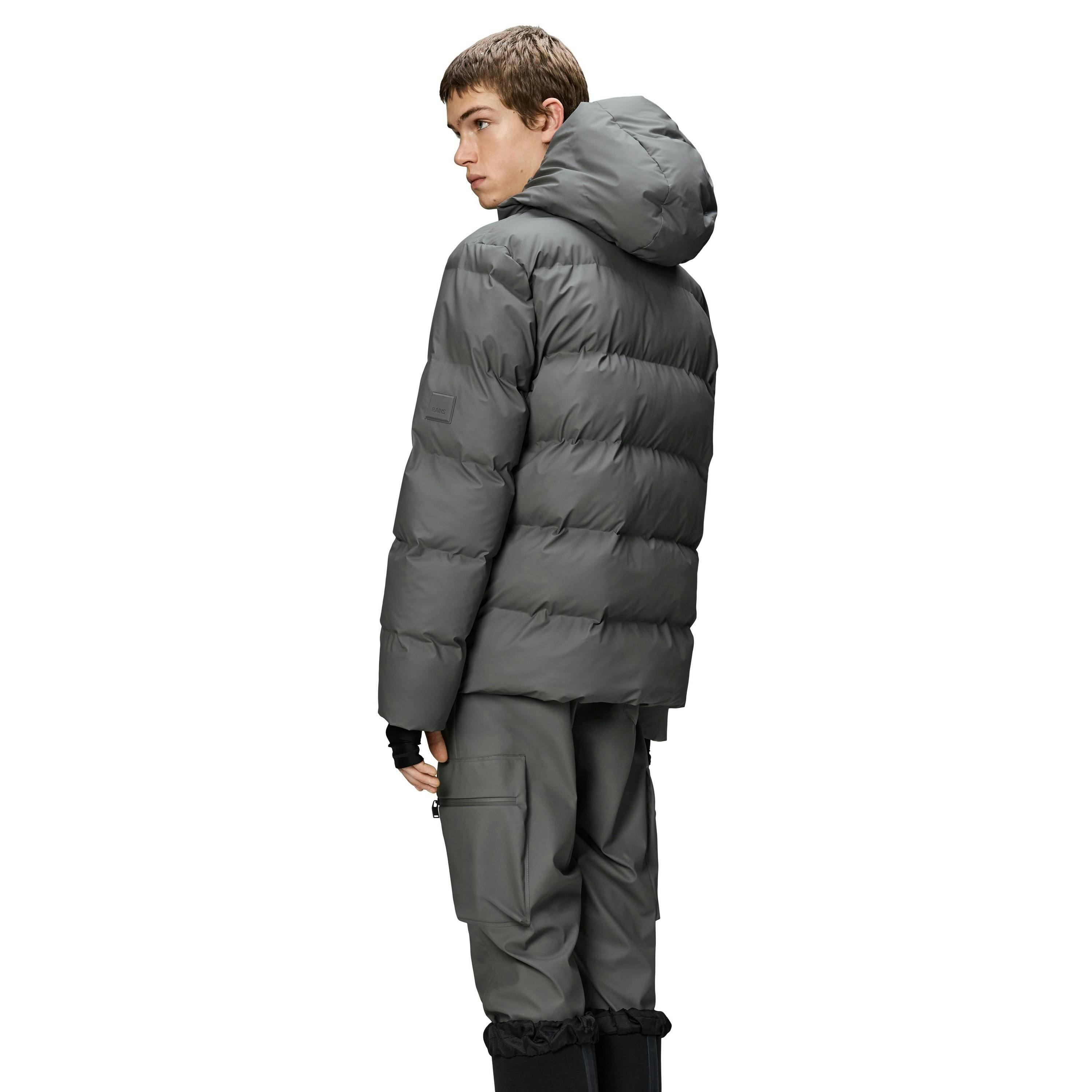 Rains Puffer Jacket in Grey | Clarks UK.