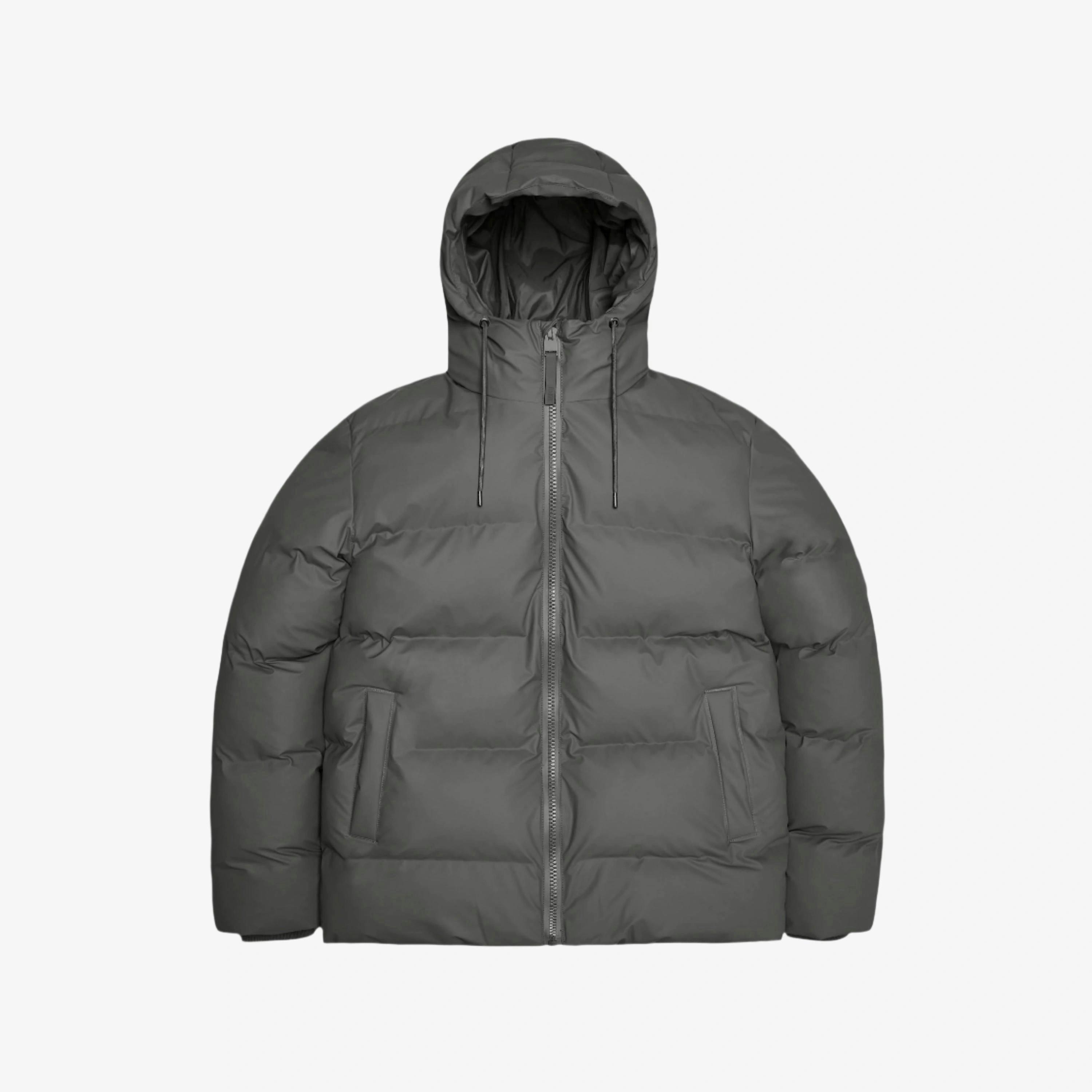 Rains Puffer Jacket in Grey | Clarks UK.