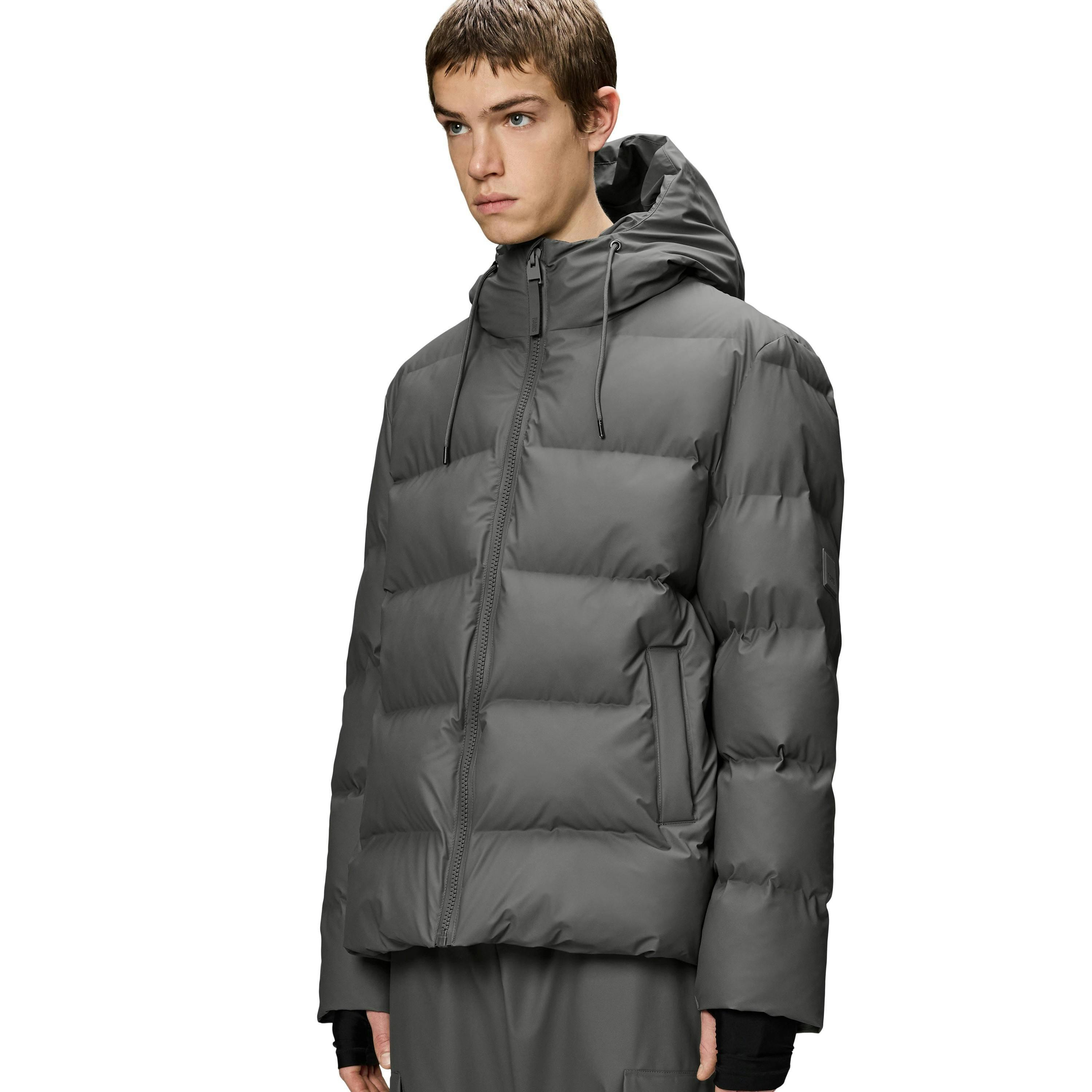 Rains Puffer Jacket in Grey | Clarks UK.
