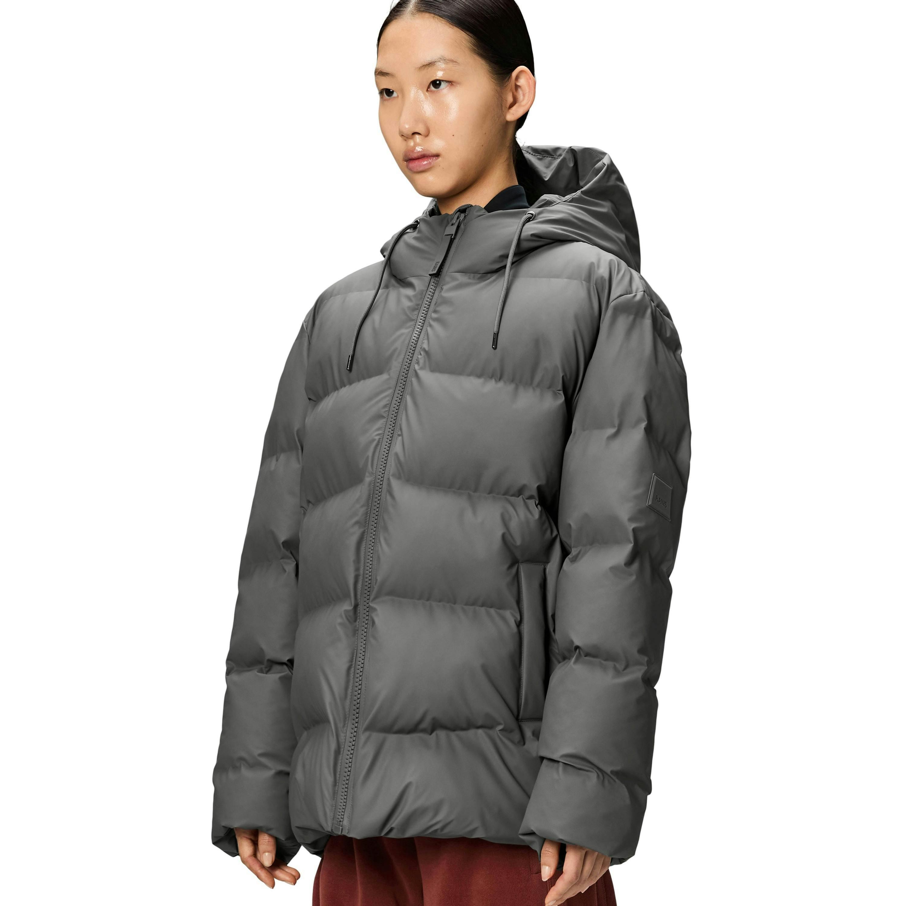 Rains Puffer Jacket in Grey | Clarks UK.