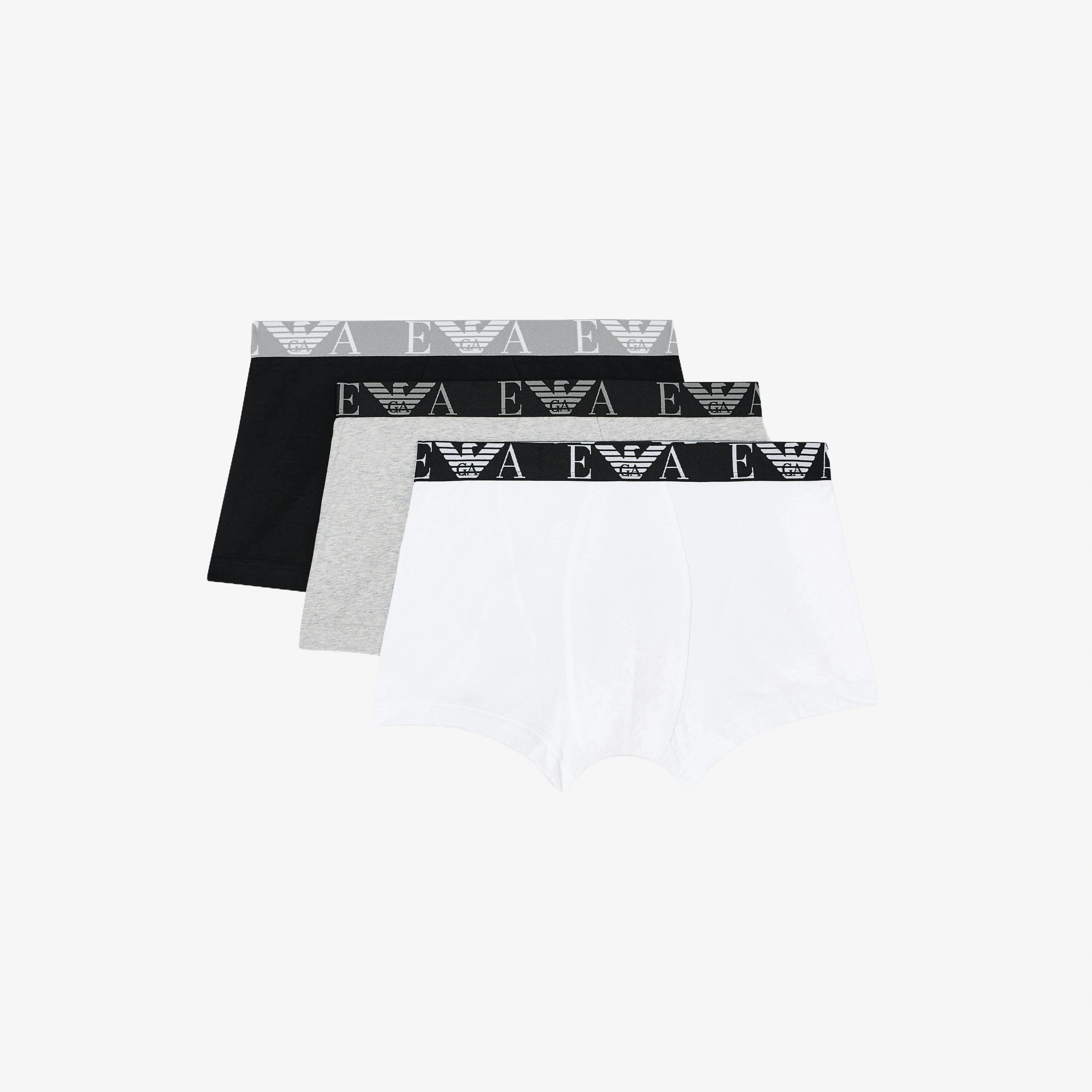 Emporio Armani Monogram Logo Waistband Boxers  in Black , view 1 of 2