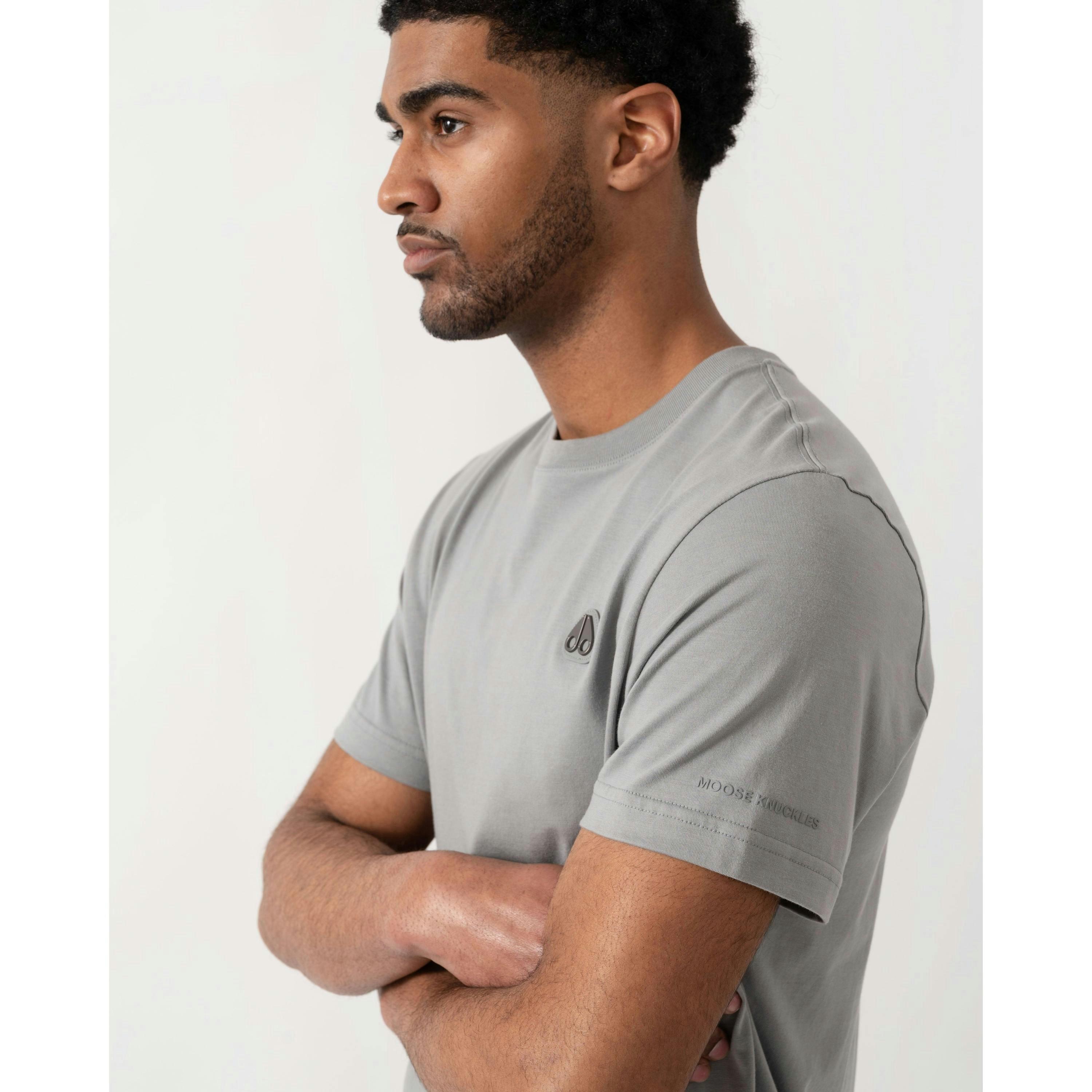Moose Knuckles T-Shirt  in Silver , view 3 of 4