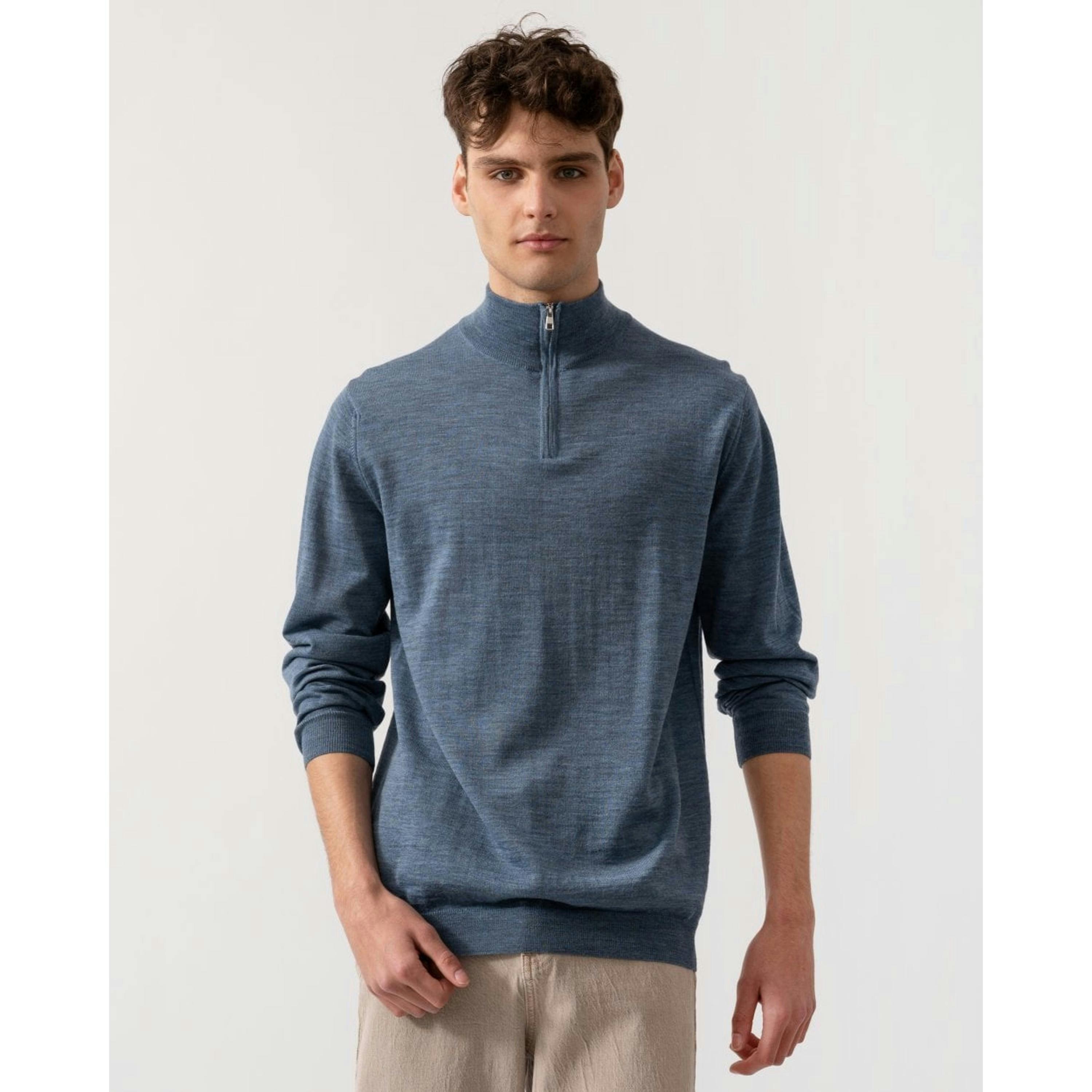 Oliver Sweeney Funnel Neck Jumper  in Blue , view 1 of 5