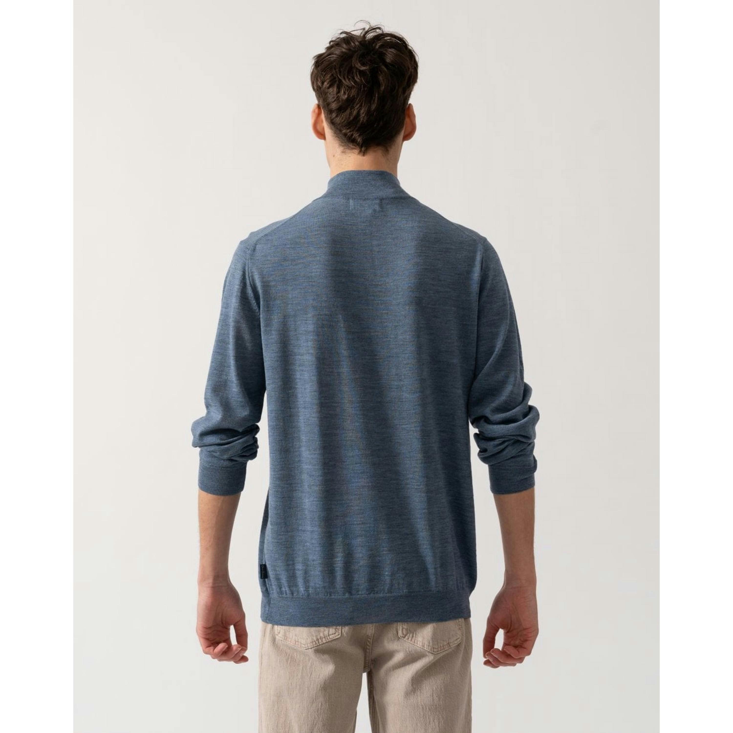 Oliver Sweeney Funnel Neck Jumper  in Blue , view 2 of 5