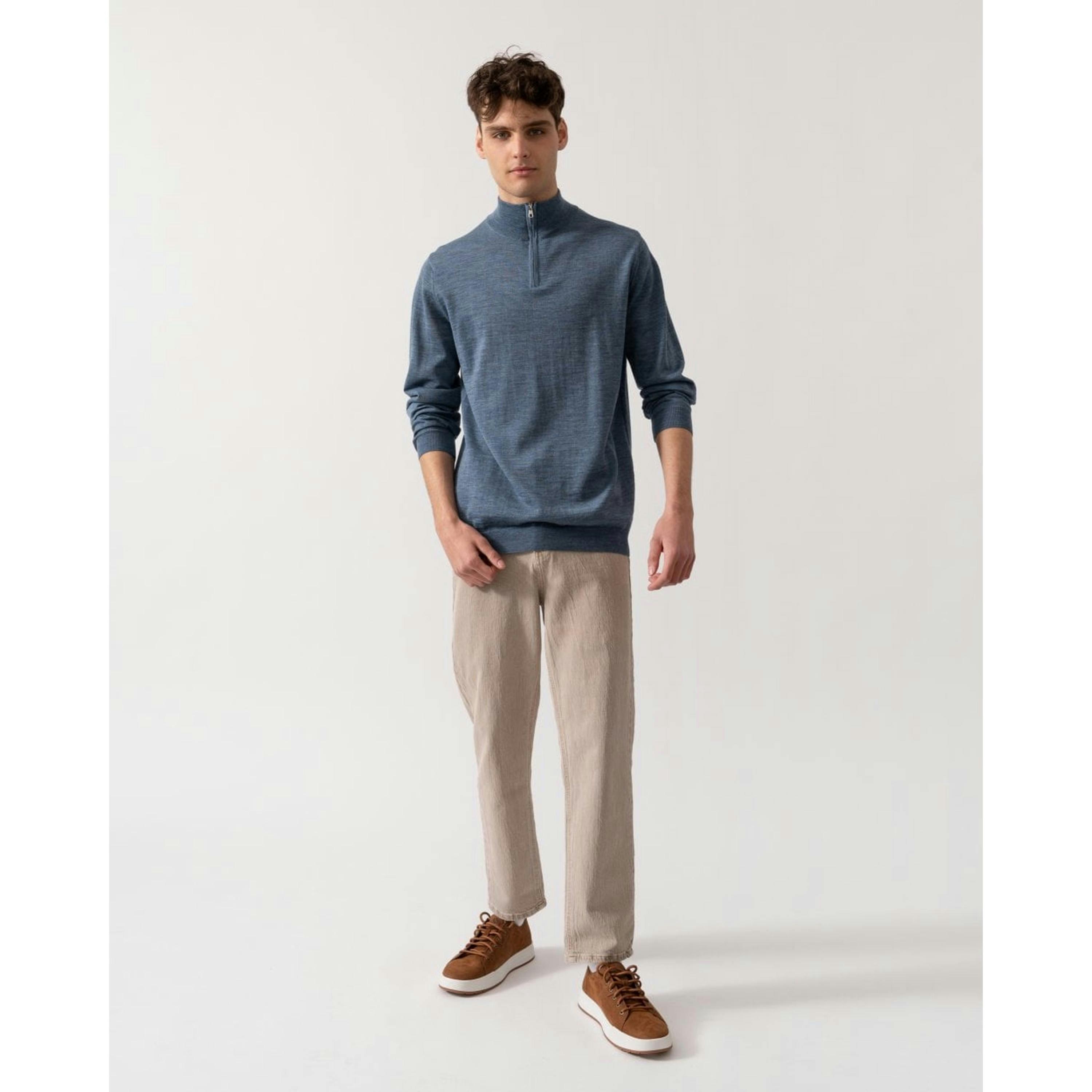 Oliver Sweeney Funnel Neck Jumper  in Blue , view 4 of 5