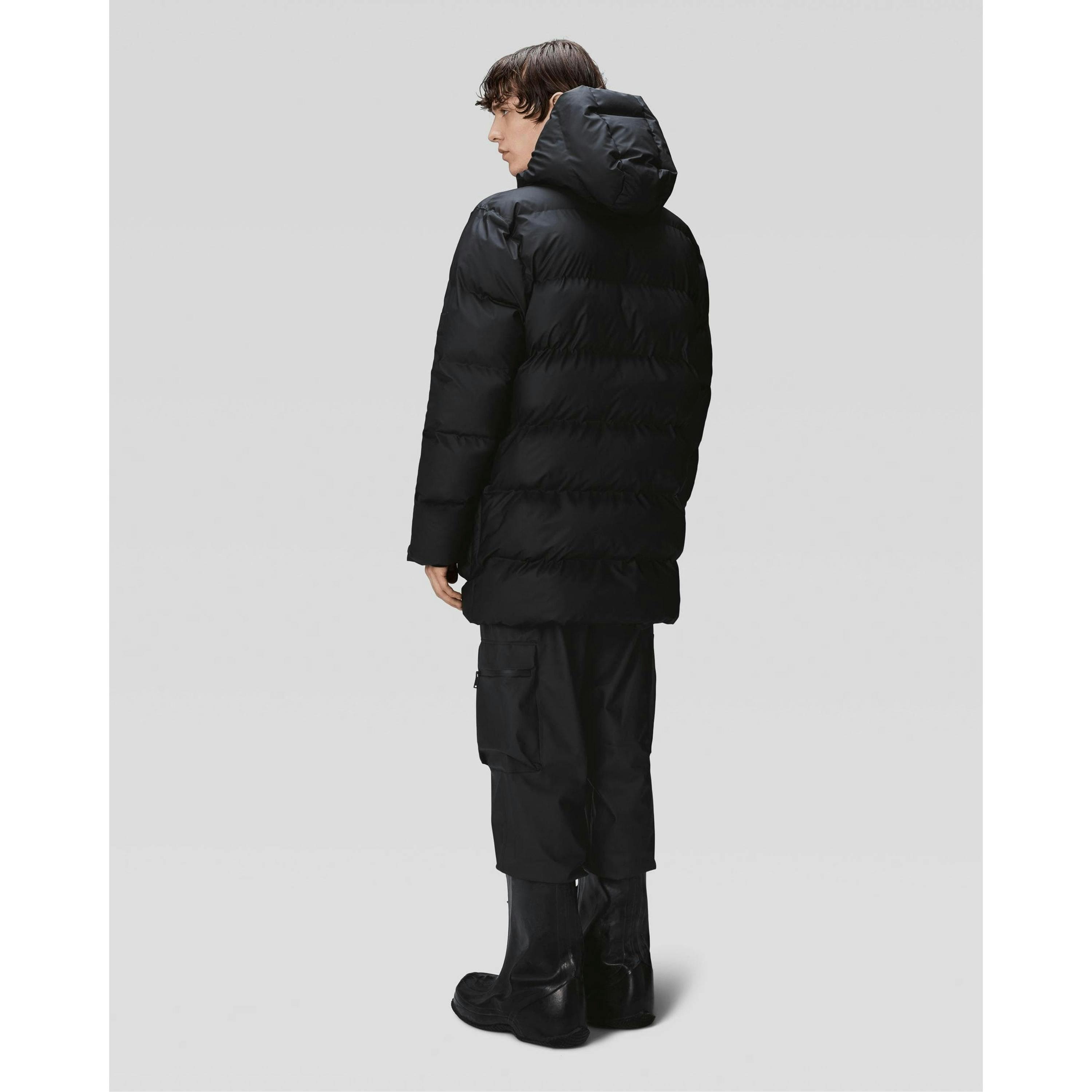Rains Puffer Jacket  in Black , view 3 of 6