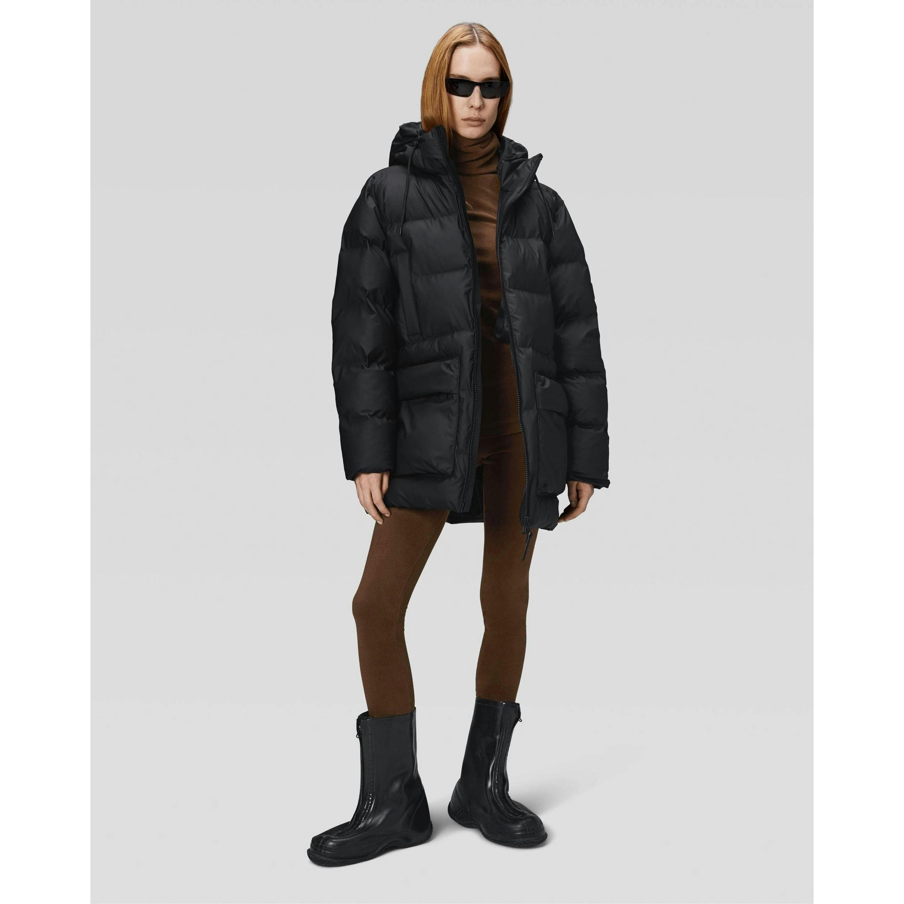 Rains Puffer Jacket  in Black , view 5 of 6