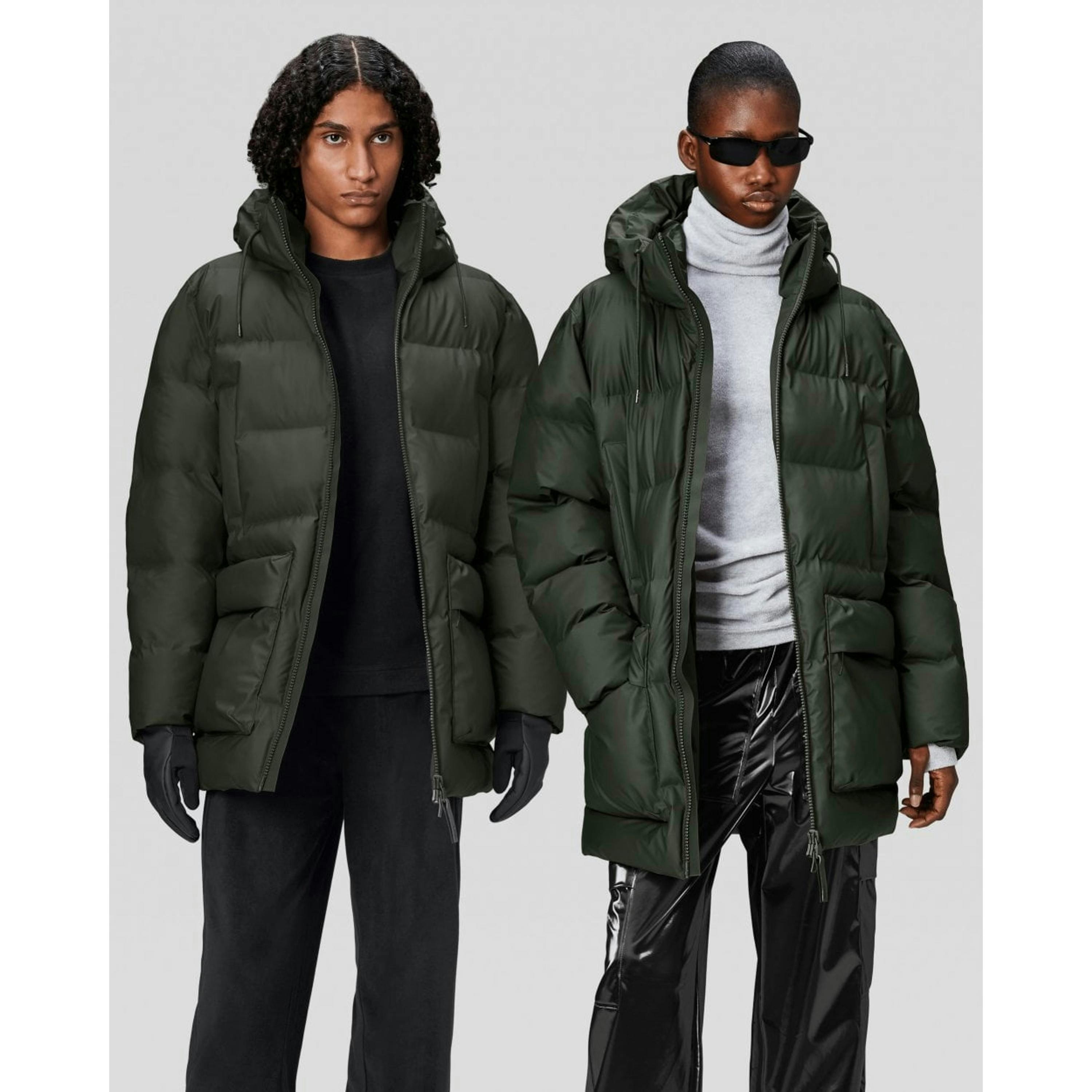 Rains Puffer Jacket  in Green , view 1 of 6