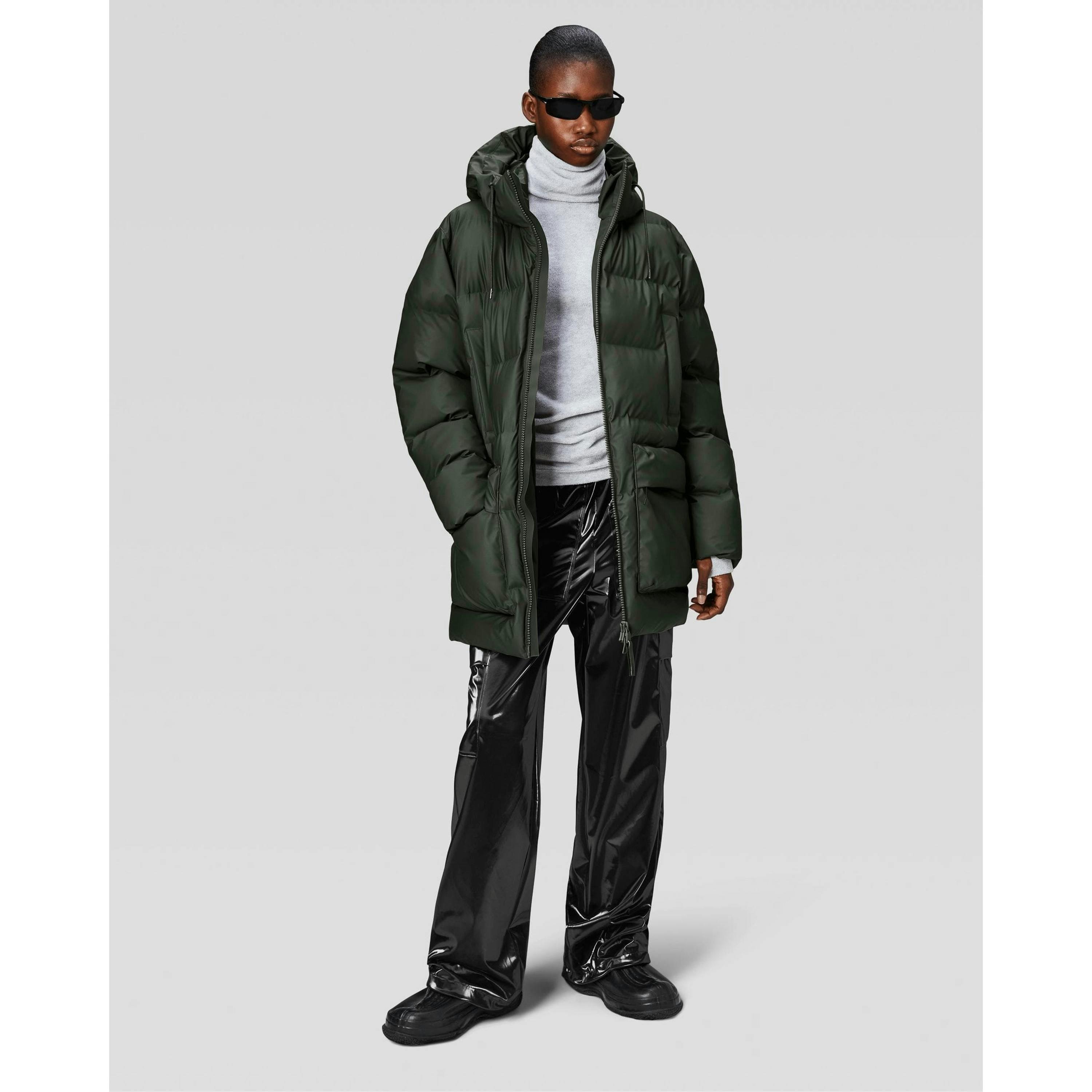 Rains Puffer Jacket  in Green , view 5 of 6