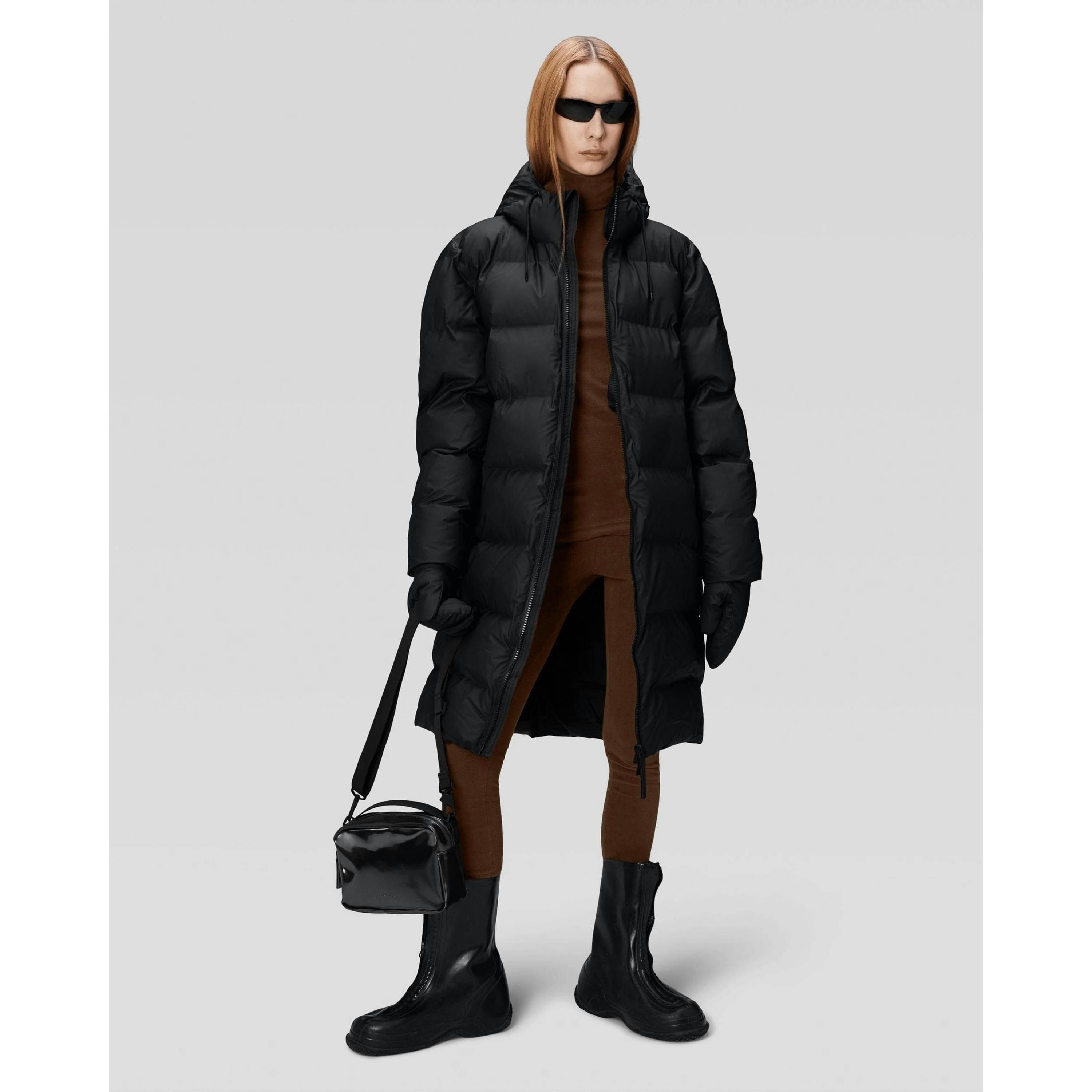 Rains Puffer Jacket  in Black , view 5 of 6