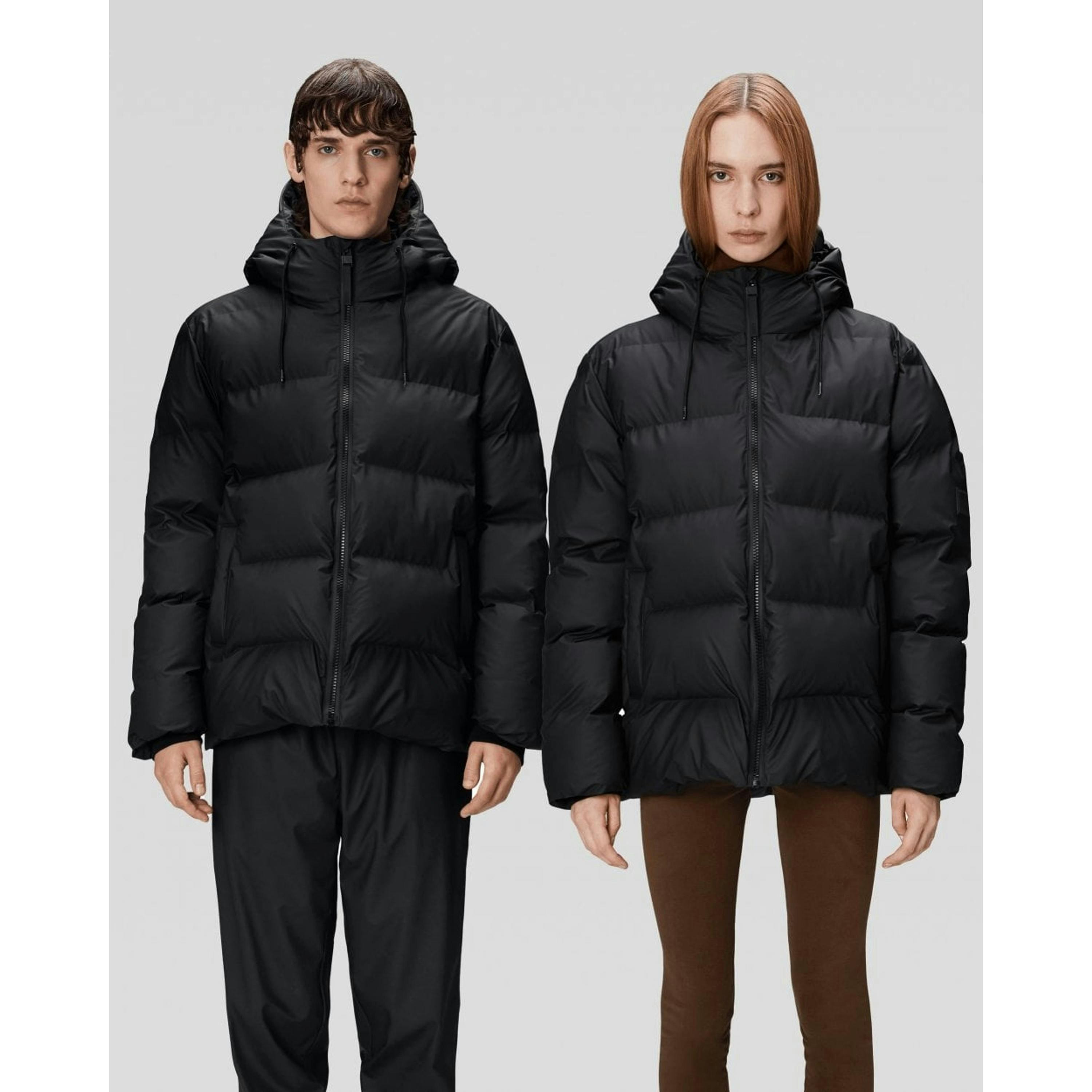 Rains Puffer Jacket  in Black , view 1 of 6