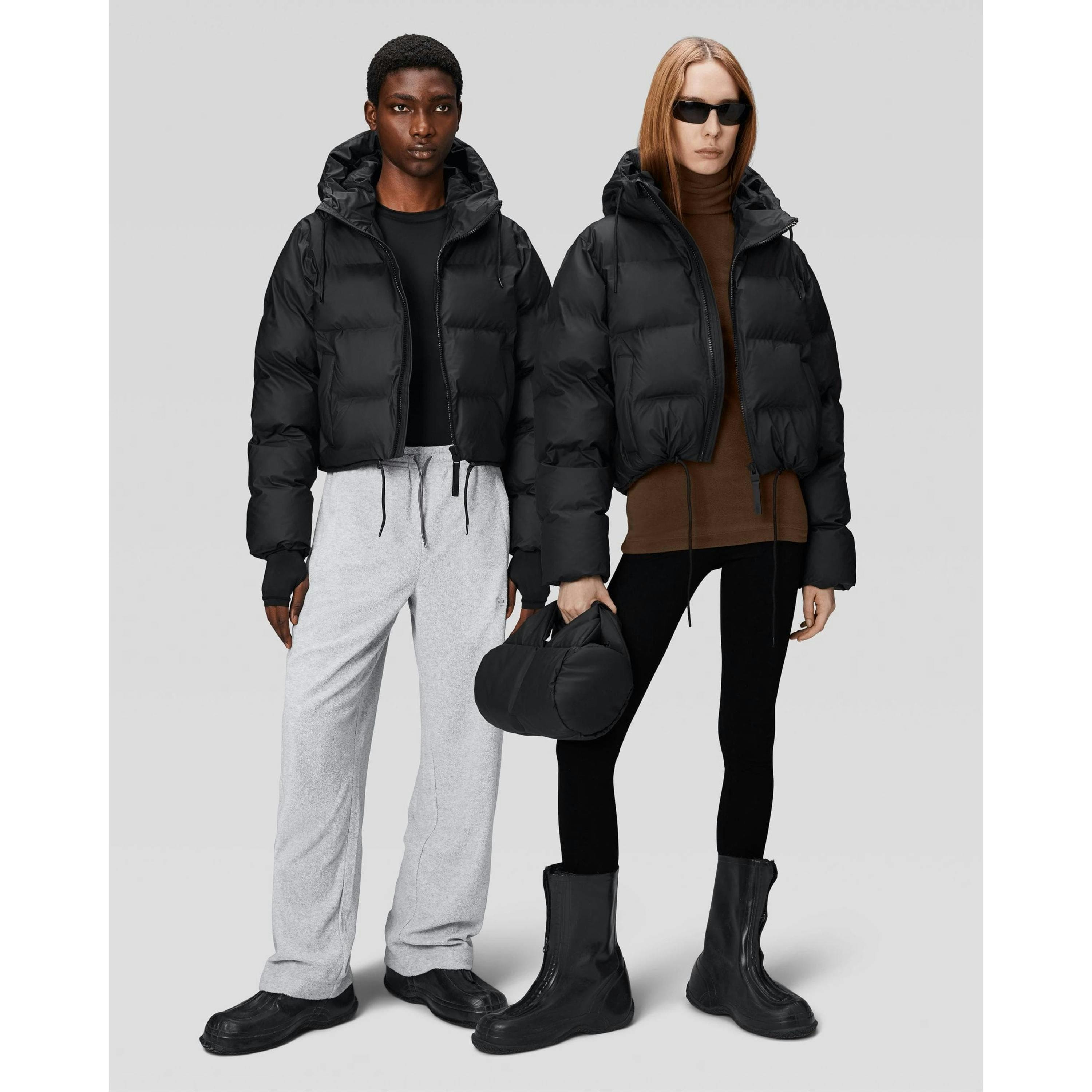 Rains Puffer Jacket  in Black , view 1 of 6