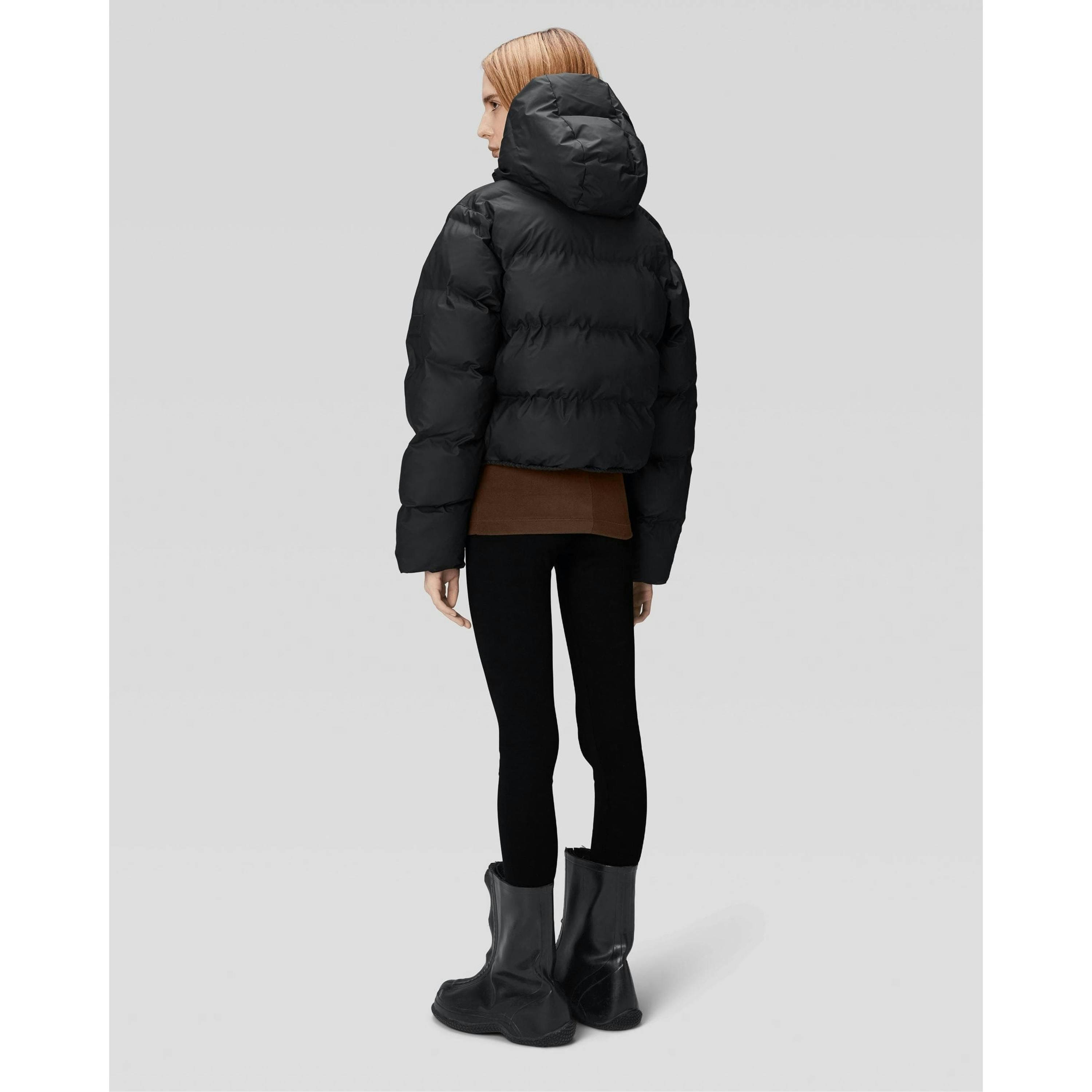 Rains Puffer Jacket  in Black , view 3 of 6