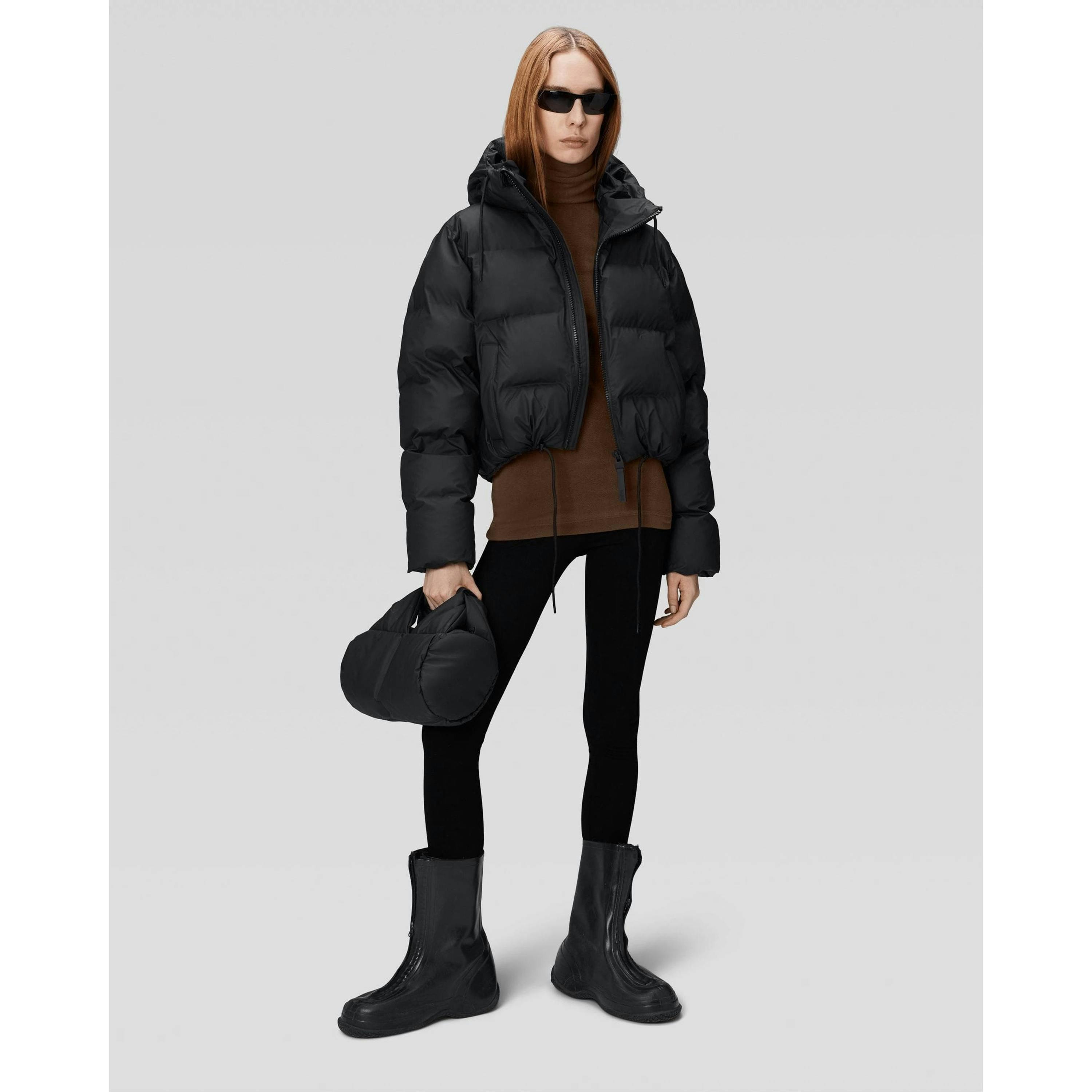 Rains Puffer Jacket  in Black , view 5 of 6
