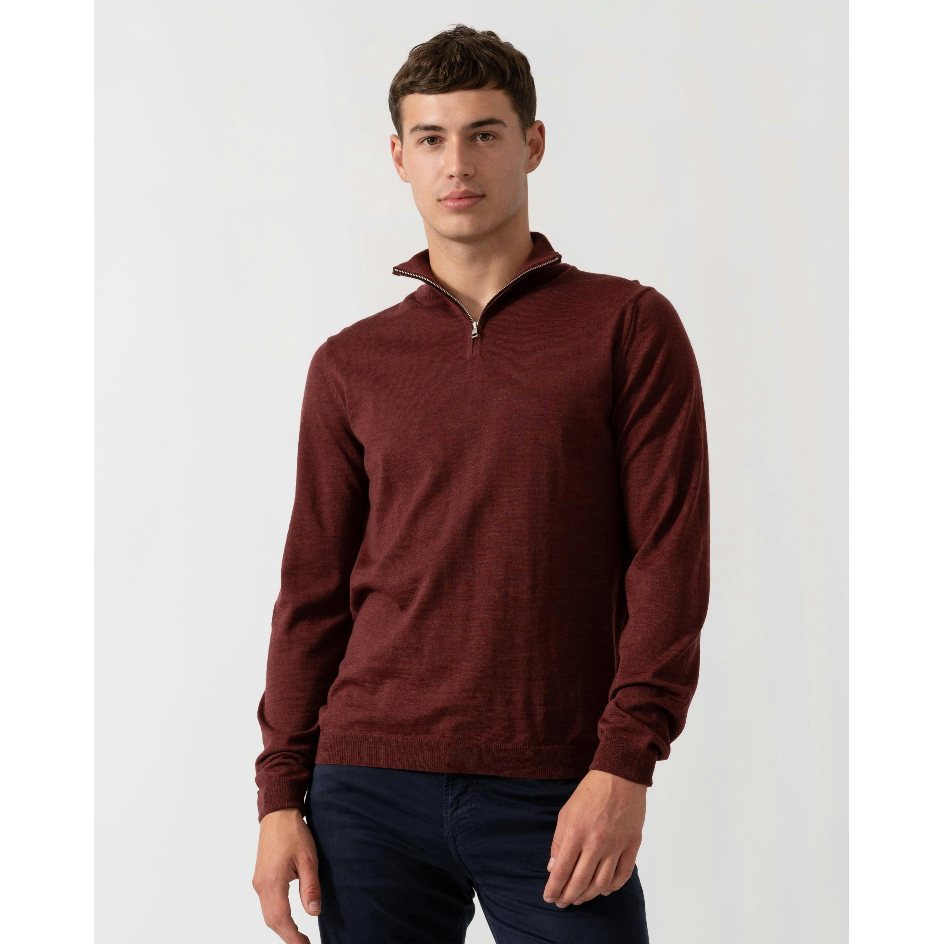 Oliver Sweeney Marl Jumper  in Wine , view 1 of 4
