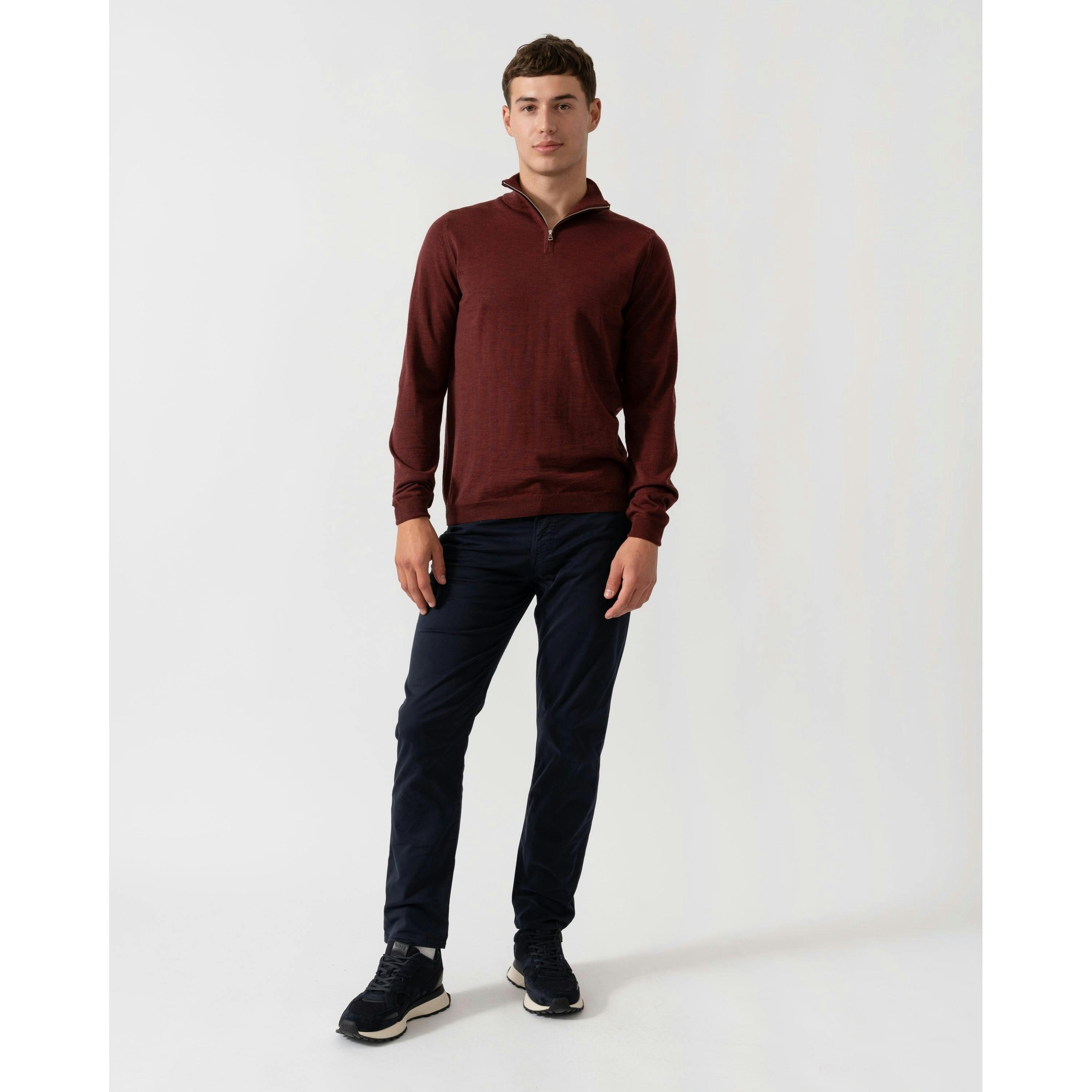 Oliver Sweeney Marl Jumper  in Wine , view 4 of 4