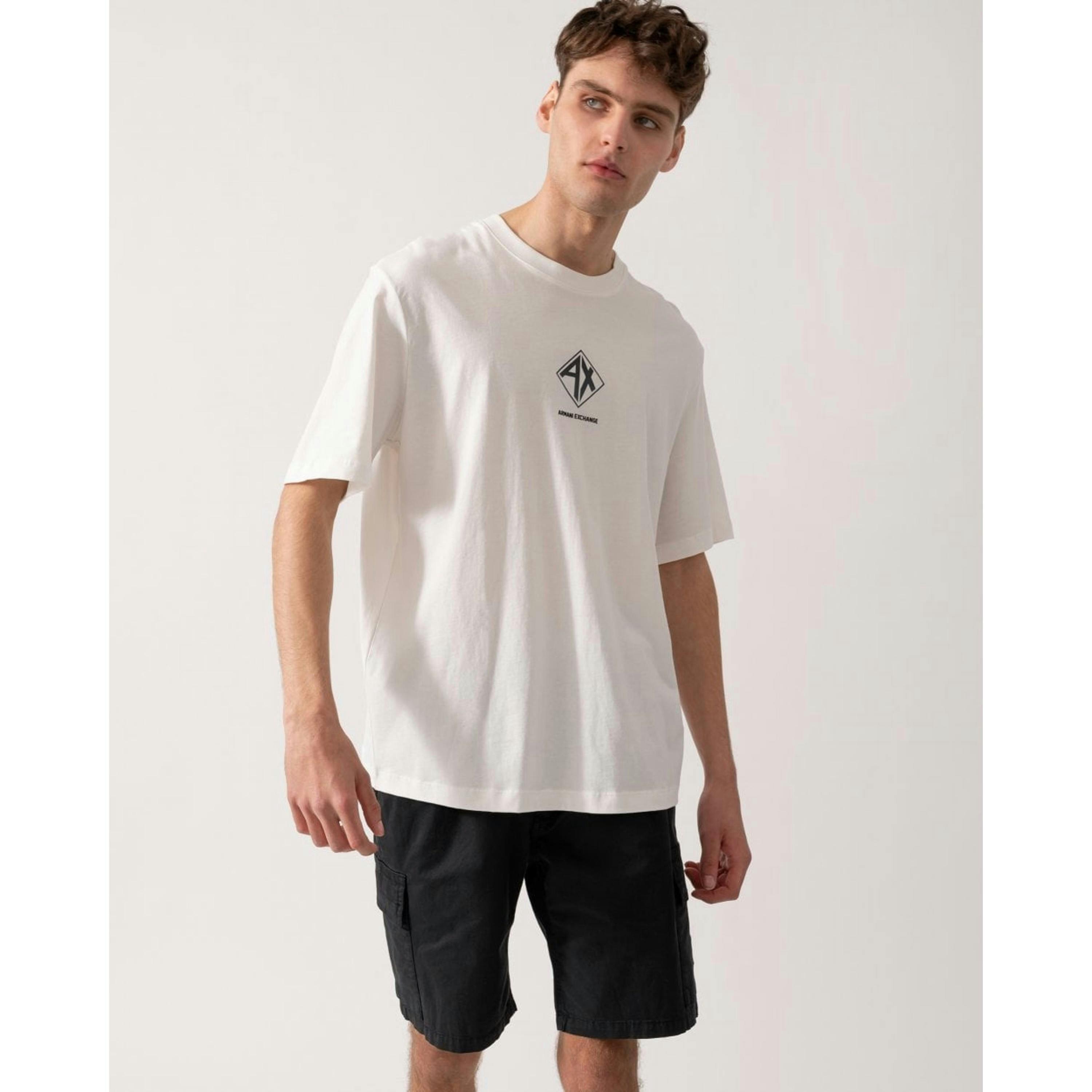 Armani Exchange Diamond Logo T-Shirt  in Grey , view 1 of 4