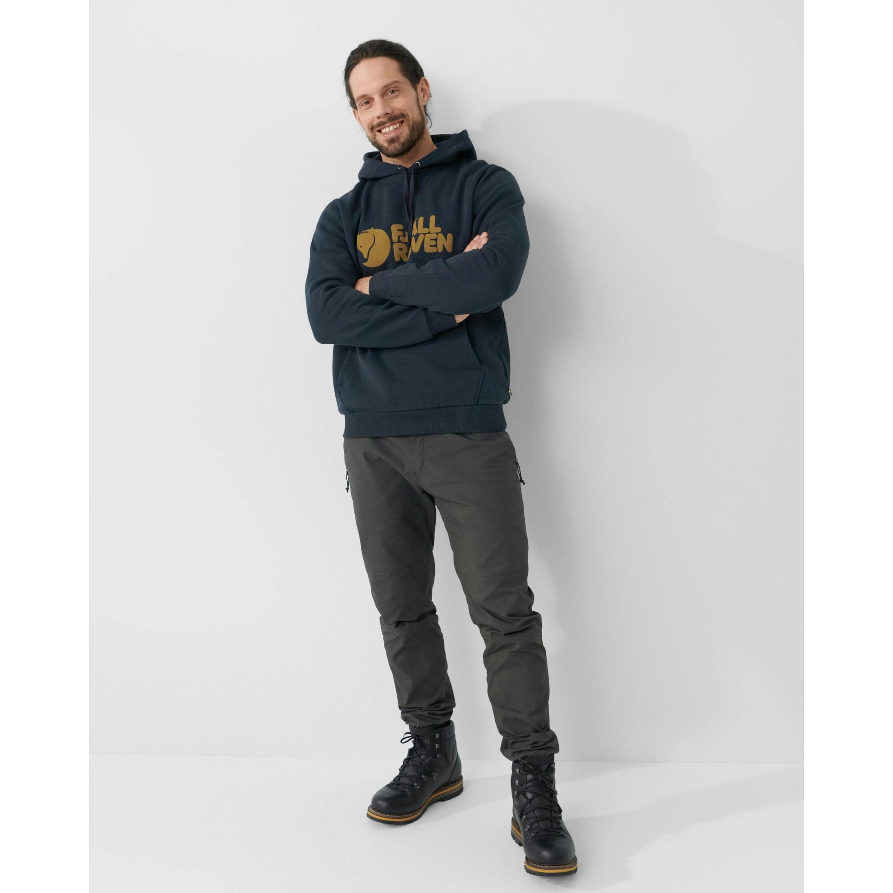 Fjallraven Logo Hoodie  in Grey , view 1 of 5