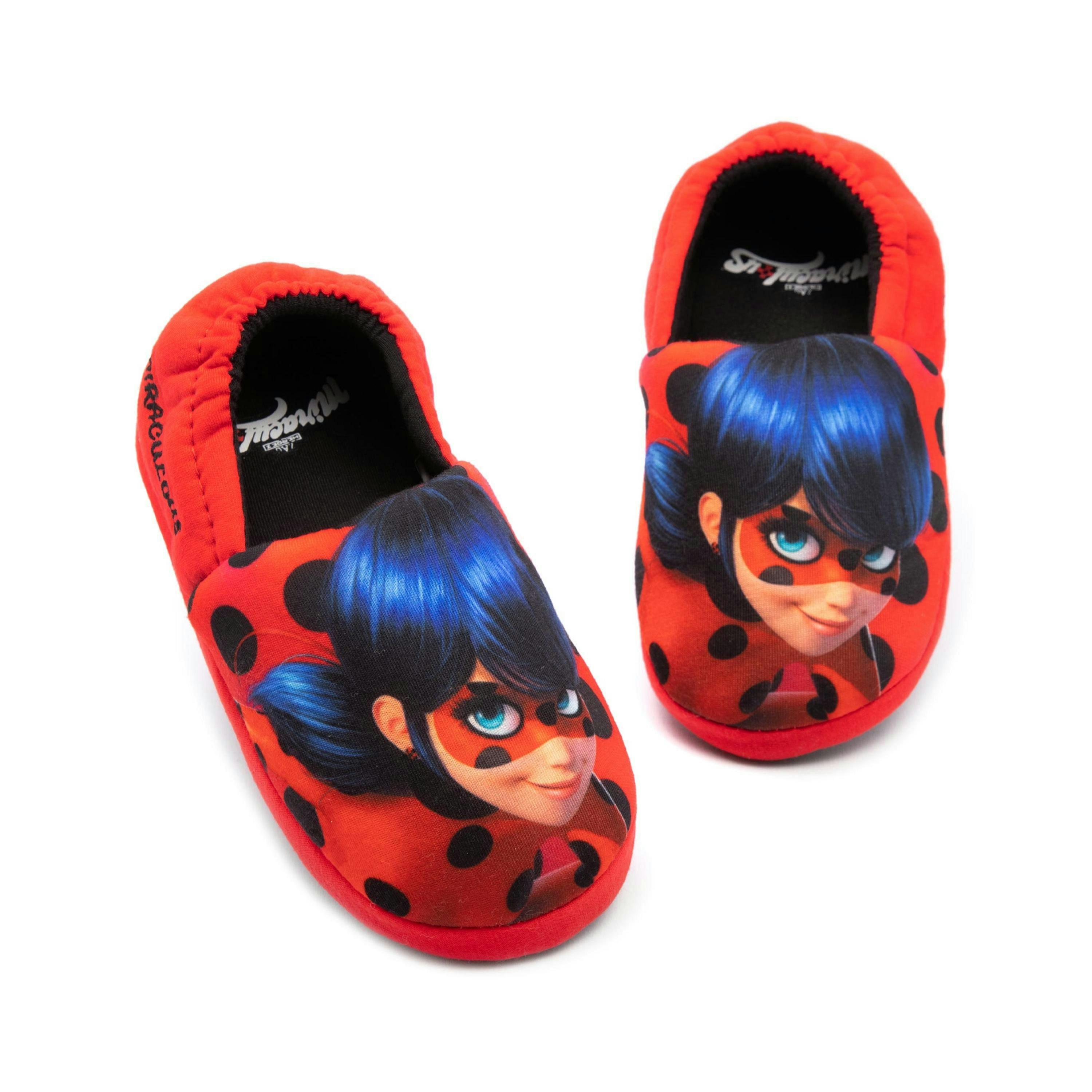 Miraculous Slippers For Girls | Kids Ladybug Superhero Red House Shoes | Slip On Loafers Gifts For Her UK By Vanilla Underground , view 1 of 1