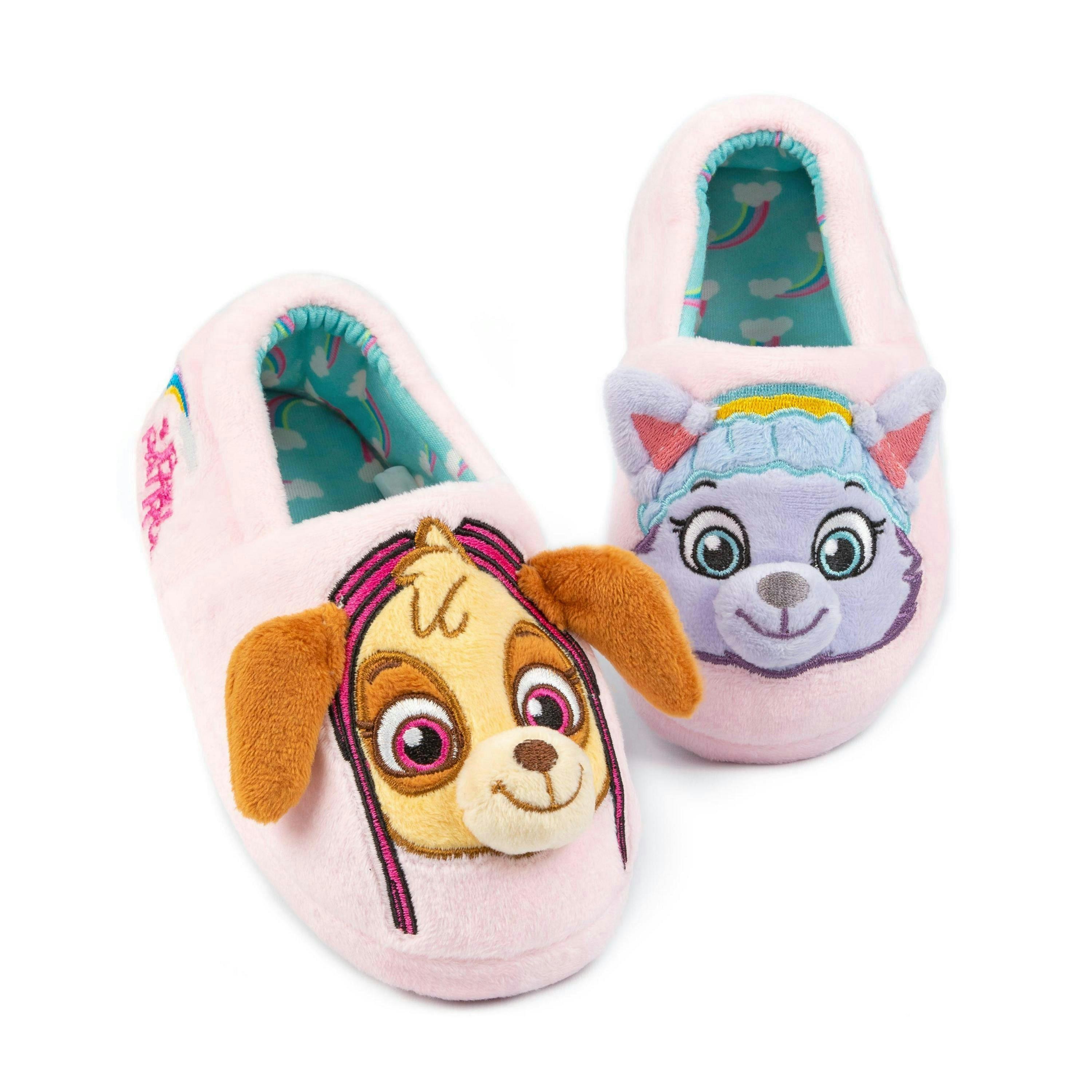 Paw Patrol Girls Toddlers Slippers | 3D Ears Everest Skye Pink Slip On House Shoes | Animated Rescue Pups Kids Gift By Vanilla Underground , view 1 of 1