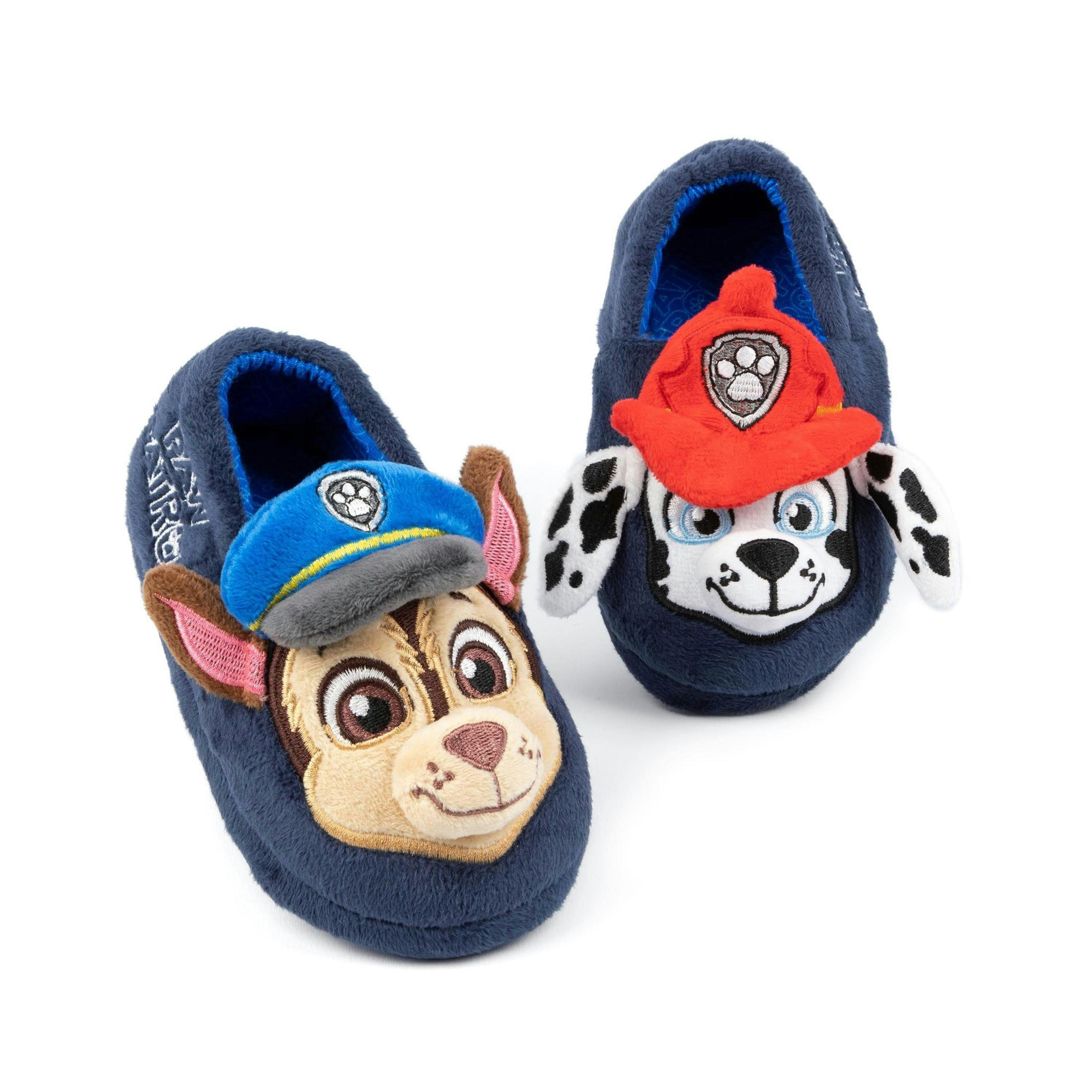 Paw Patrol Kids Toddlers Slippers | Boys Girls 3D Ears Chase Marshall Slip On House Shoes | Animated Rescue Pups By Vanilla Underground , view 1 of 1