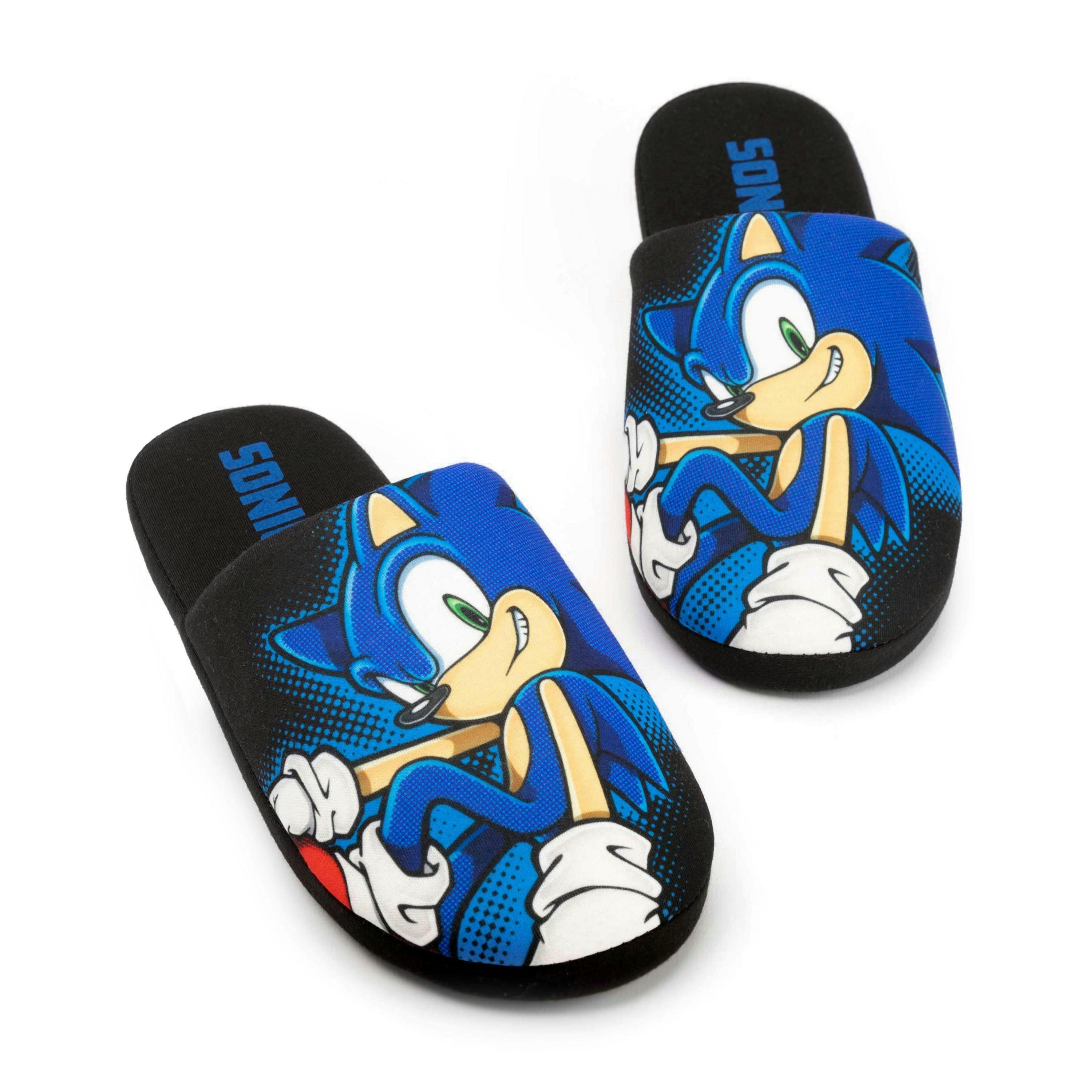 Sonic The Hedgehog Men's Slippers | Adults Game House Shoes | Memory Foam Slip On Loafers | Merchandise Gift For Him By Vanilla Underground , view 1 of 1