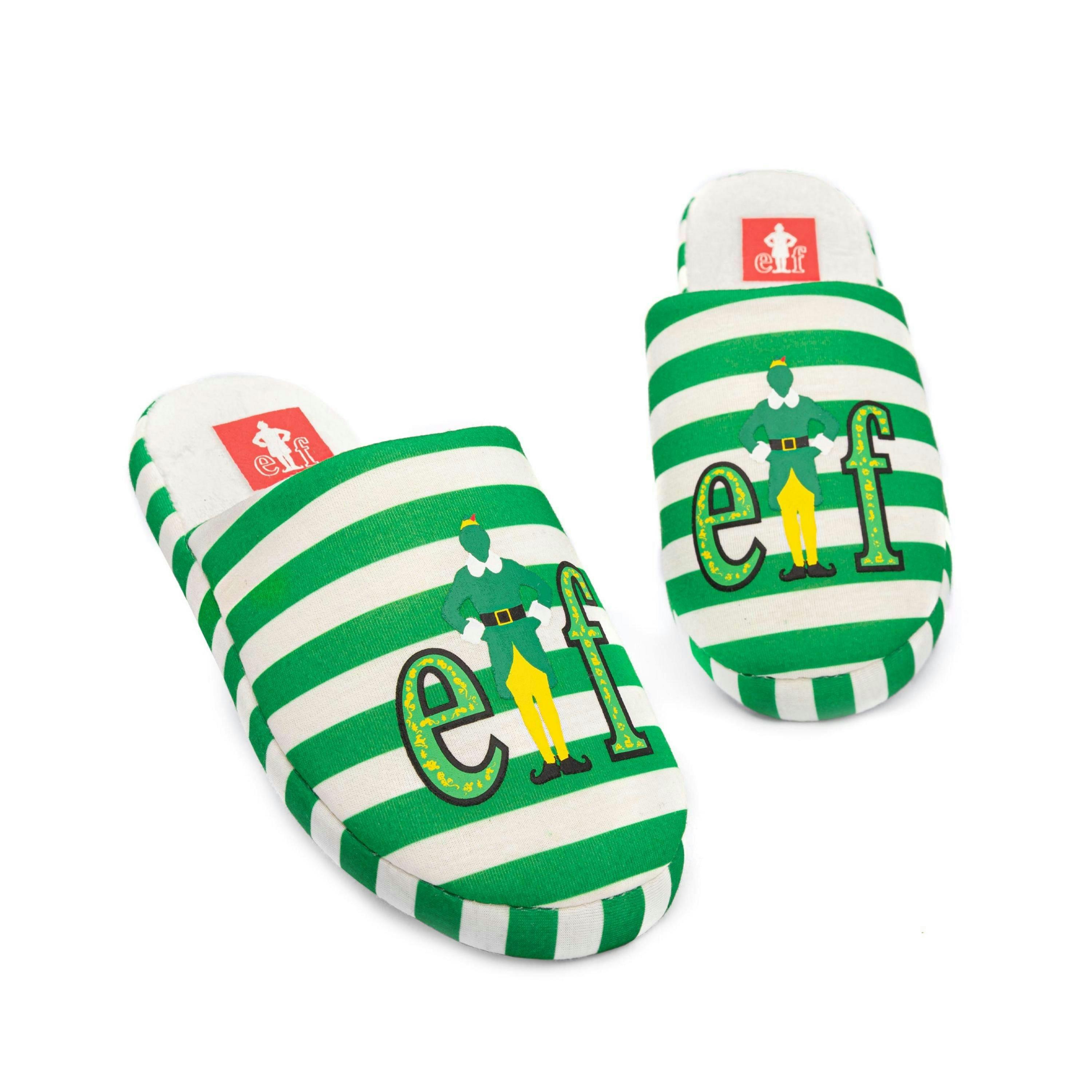 Elf Movie Women's Slippers | Ladies Green White Buddy Character Slip-On House Shoes | Christmas Merchandise Gift For Her By Vanilla Underground , view 1 of 1