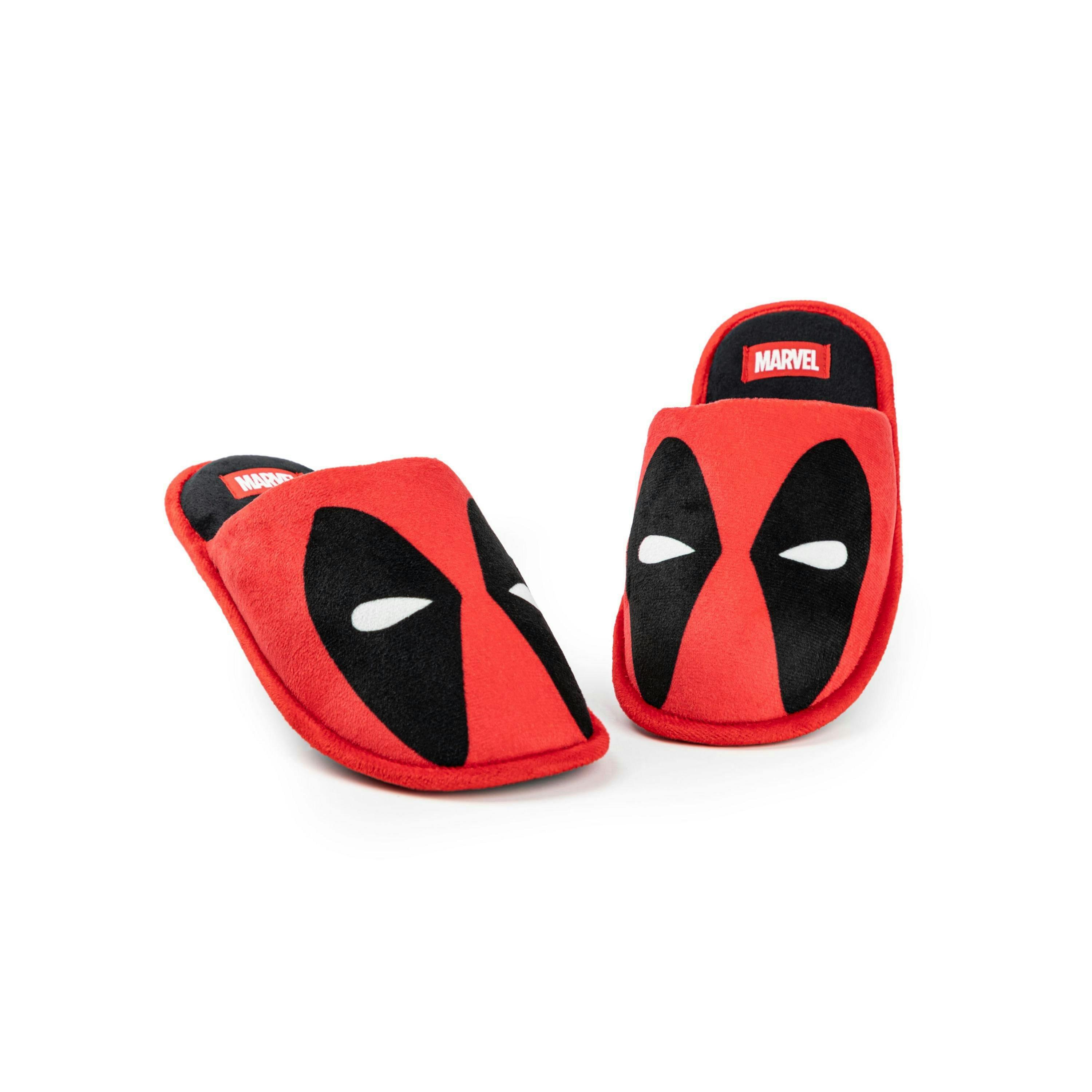 Marvel Deadpool Men's Slippers | Adults Red Mask Character Graphic Slip On Mules | Comic Superhero House Shoes | Movie Merchandise Gift By Vanilla Underground , view 1 of 1