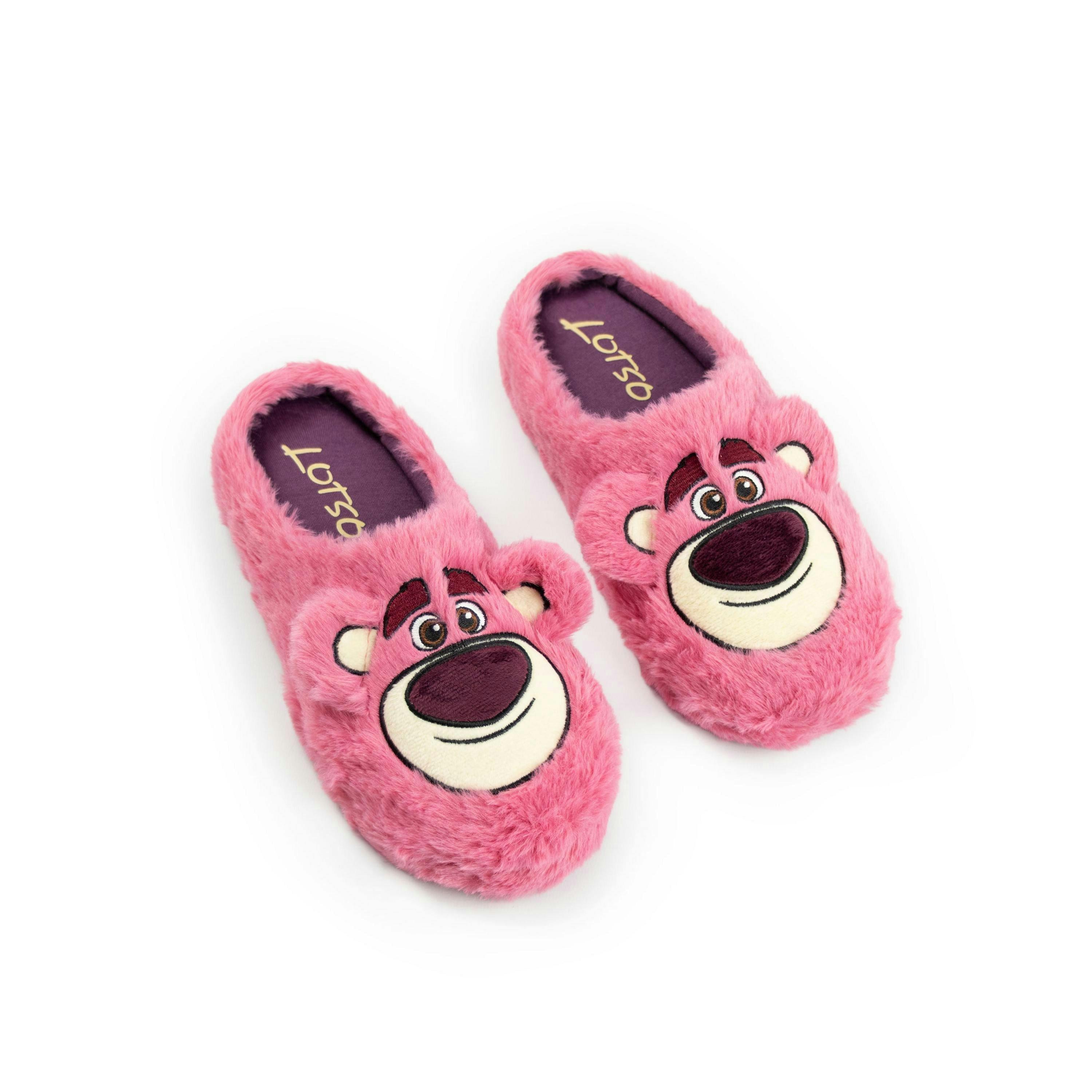 Disney Toy Story Lotso Women's Pink Fluffy Mule Slippers | Comfortable Soft Indoor Lounging House Shoes | Disney Merch UK By Vanilla Underground , view 1 of 1