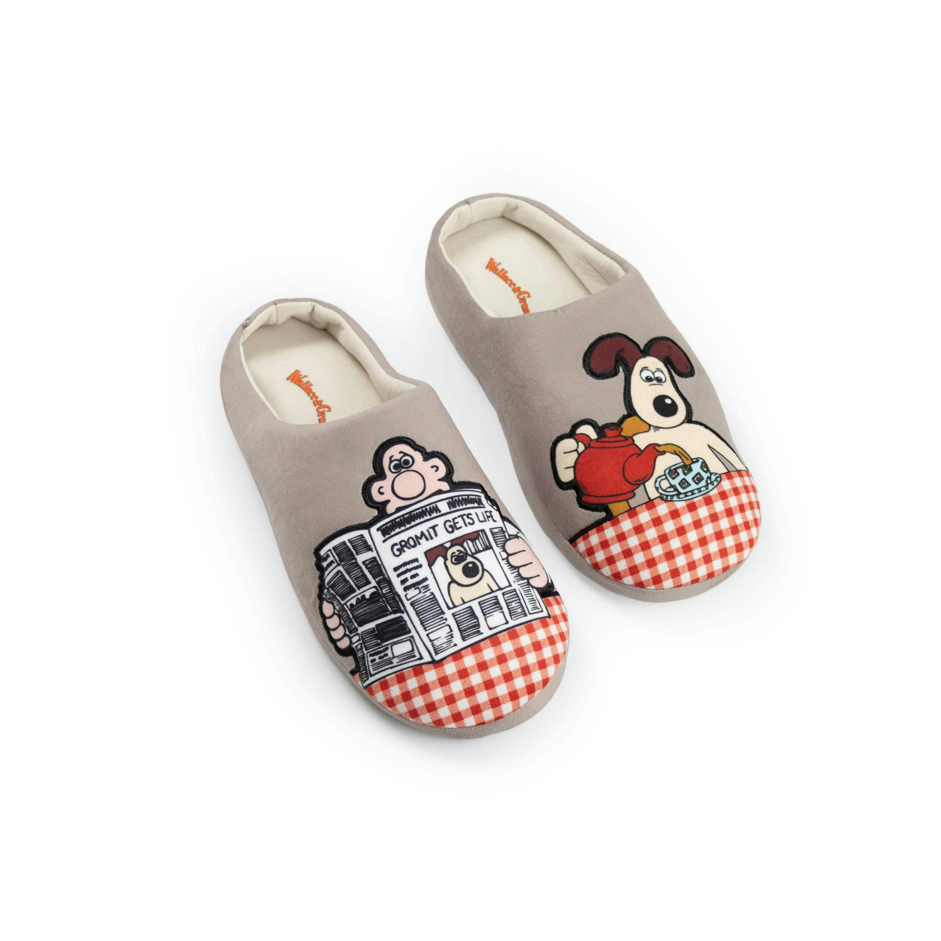 Wallace & Gromit Unisex Adults Grey Mule Slippers | Cartoon Character Indoor Lounging House Shoes | Merch UK By Vanilla Underground , view 1 of 1