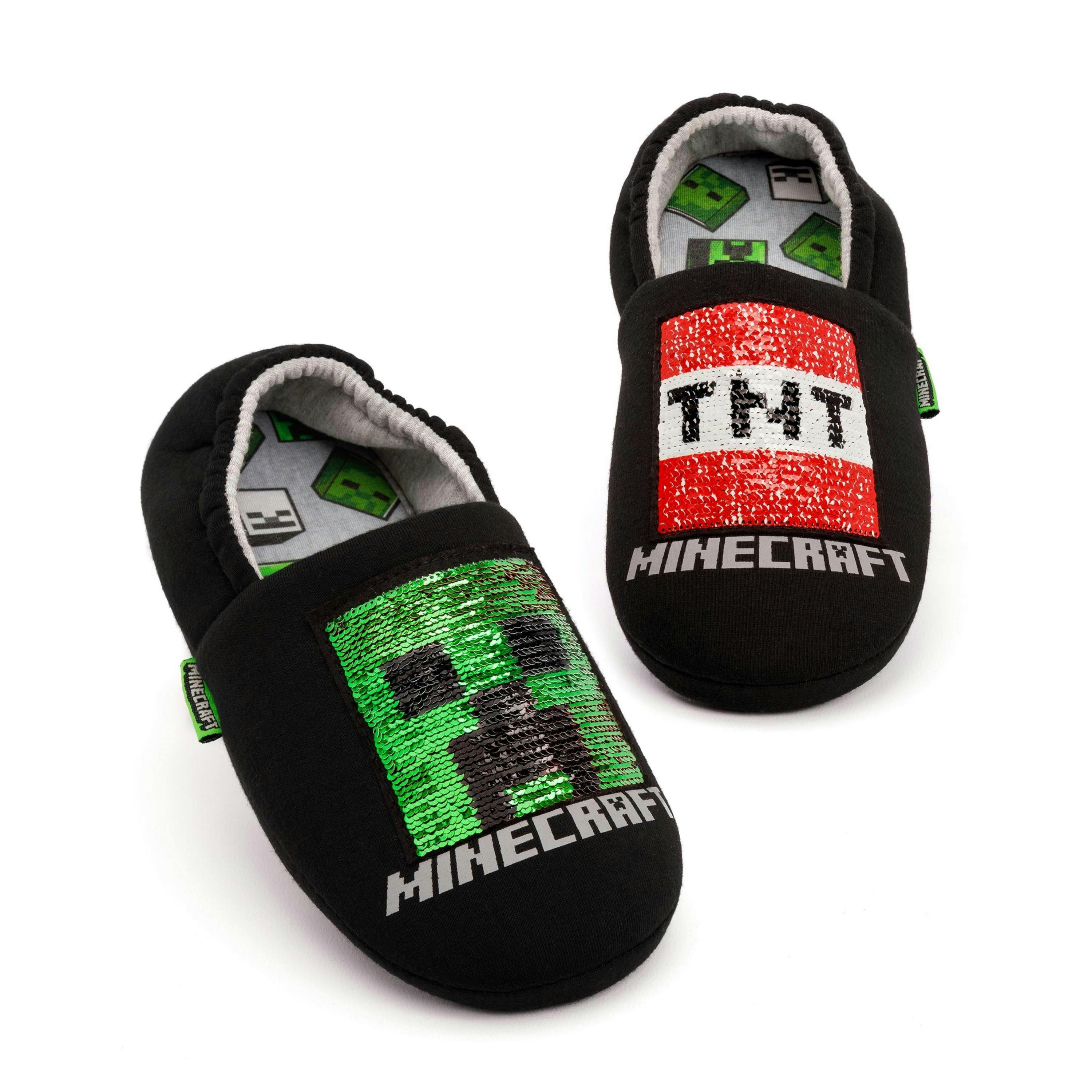 Minecraft Boys Black Slip On Loafer Slippers By Vanilla Underground , view 1 of 1