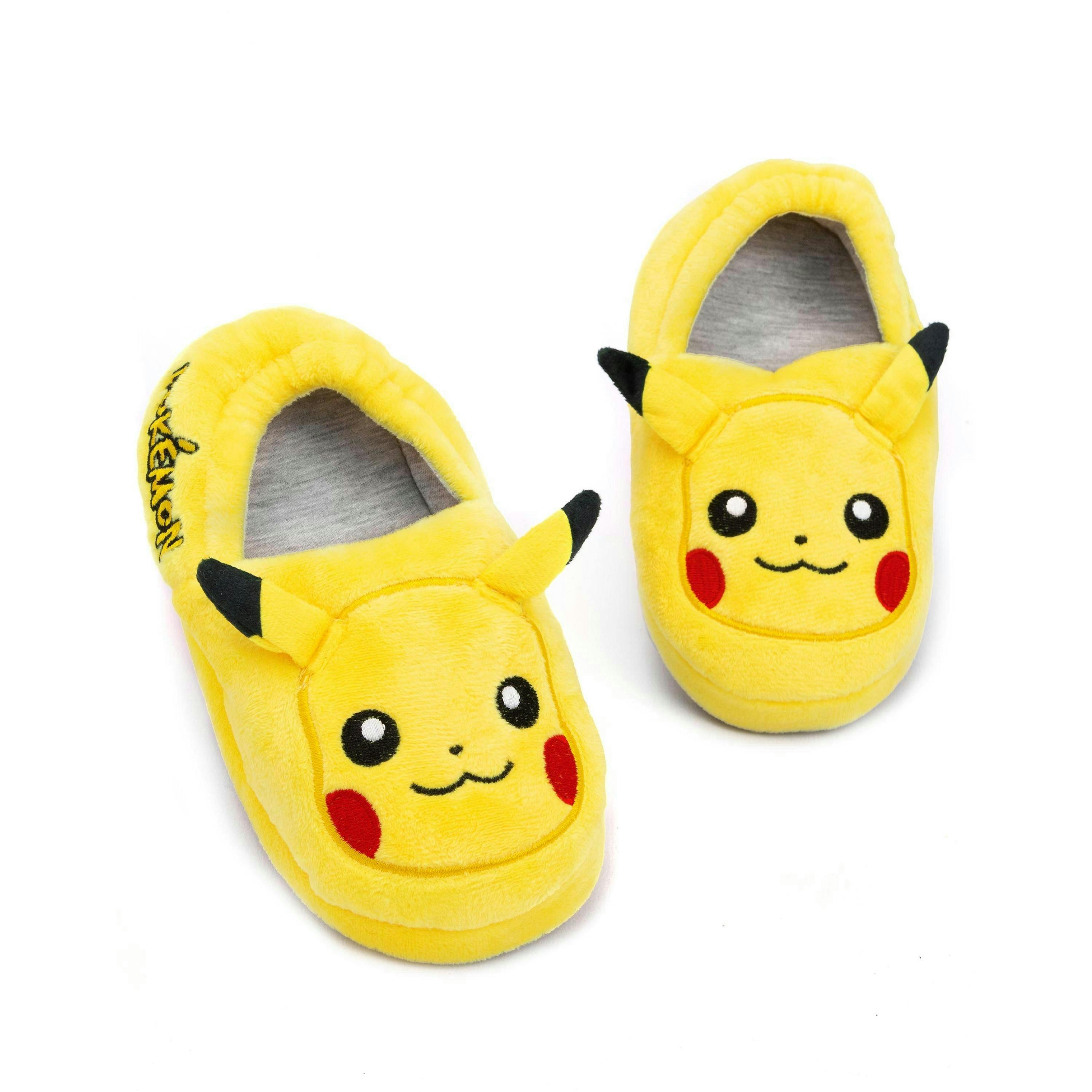 Pokemon Pikachu Slippers for Boys & Girls | 3D Character Kid's Footwear House Shoes | Pokemon Gifts Yellow Slip On & Soft Loafers By Vanilla Underground , view 1 of 1