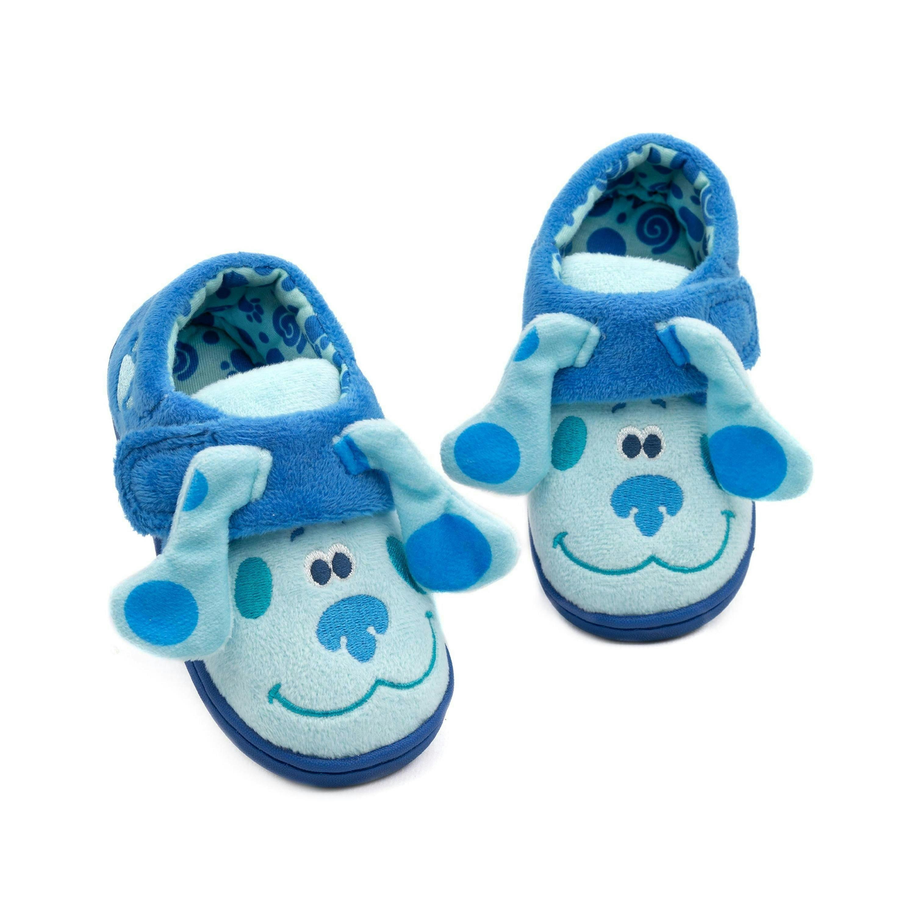 Blues Clues And You Kids Toddlers Slippers | Girls Boys Blue Puppy 3D Ears House Shoes | Supportive Strap Rubber Sole By Vanilla Underground , view 1 of 1