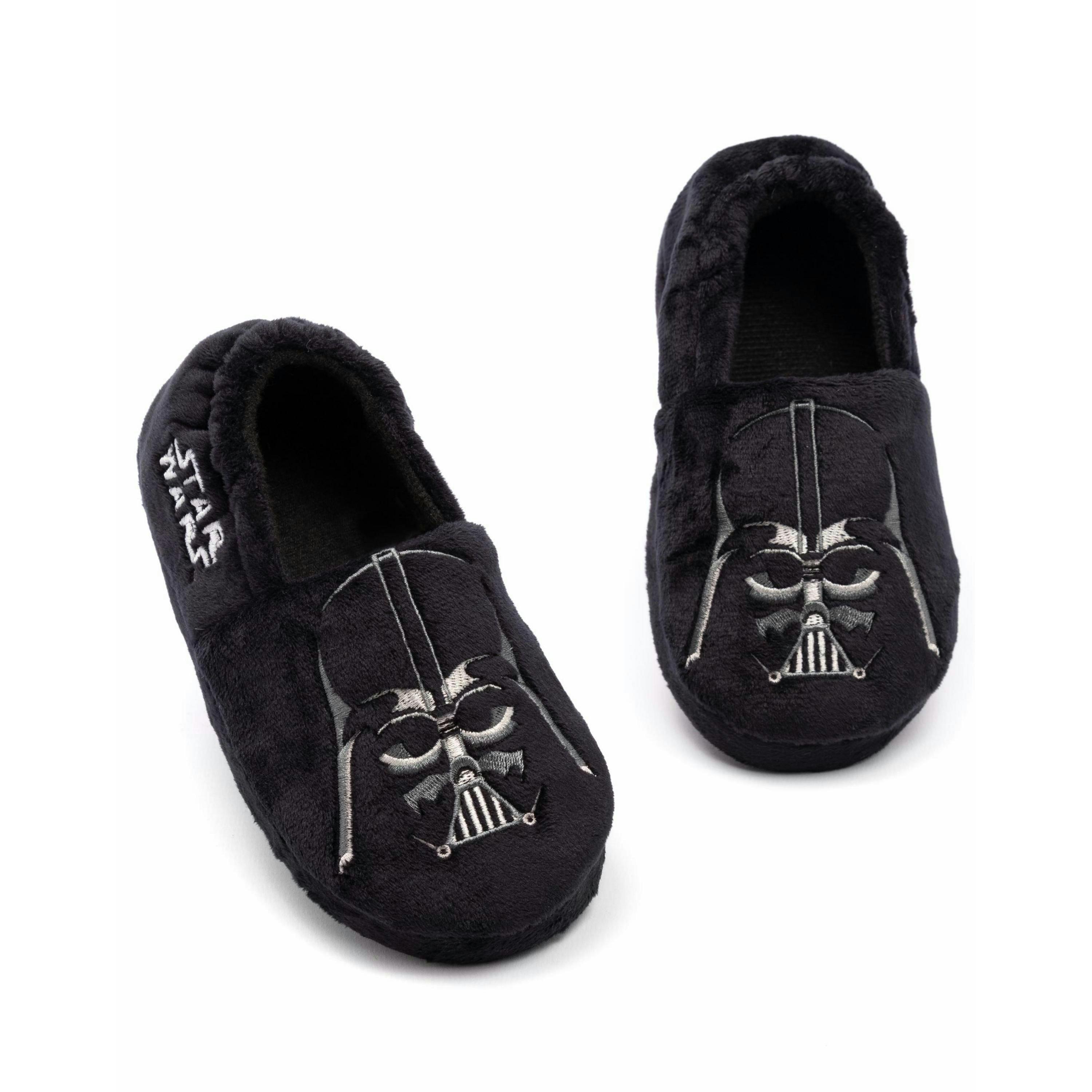 Star Wars Darth Vader Slippers For Boys & Girls | Kids Soft Touch Black House Shoes | Foam Slip On Loafers Merchandise By Vanilla Underground , view 1 of 1