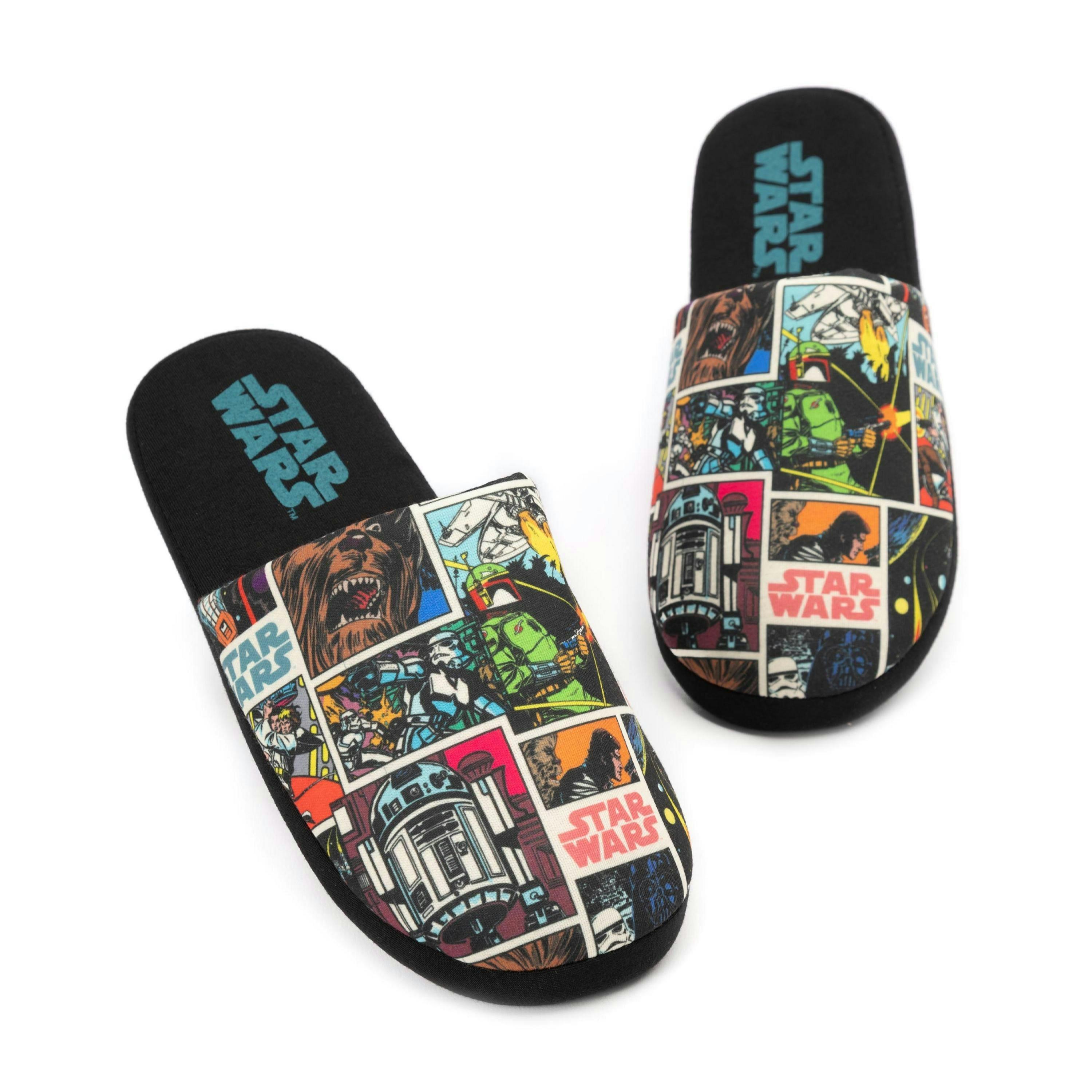 Star Wars Men's Slippers | Adults Comic Slip-On House Shoes | Merchandise Gift For Him UK By Vanilla Underground , view 1 of 1