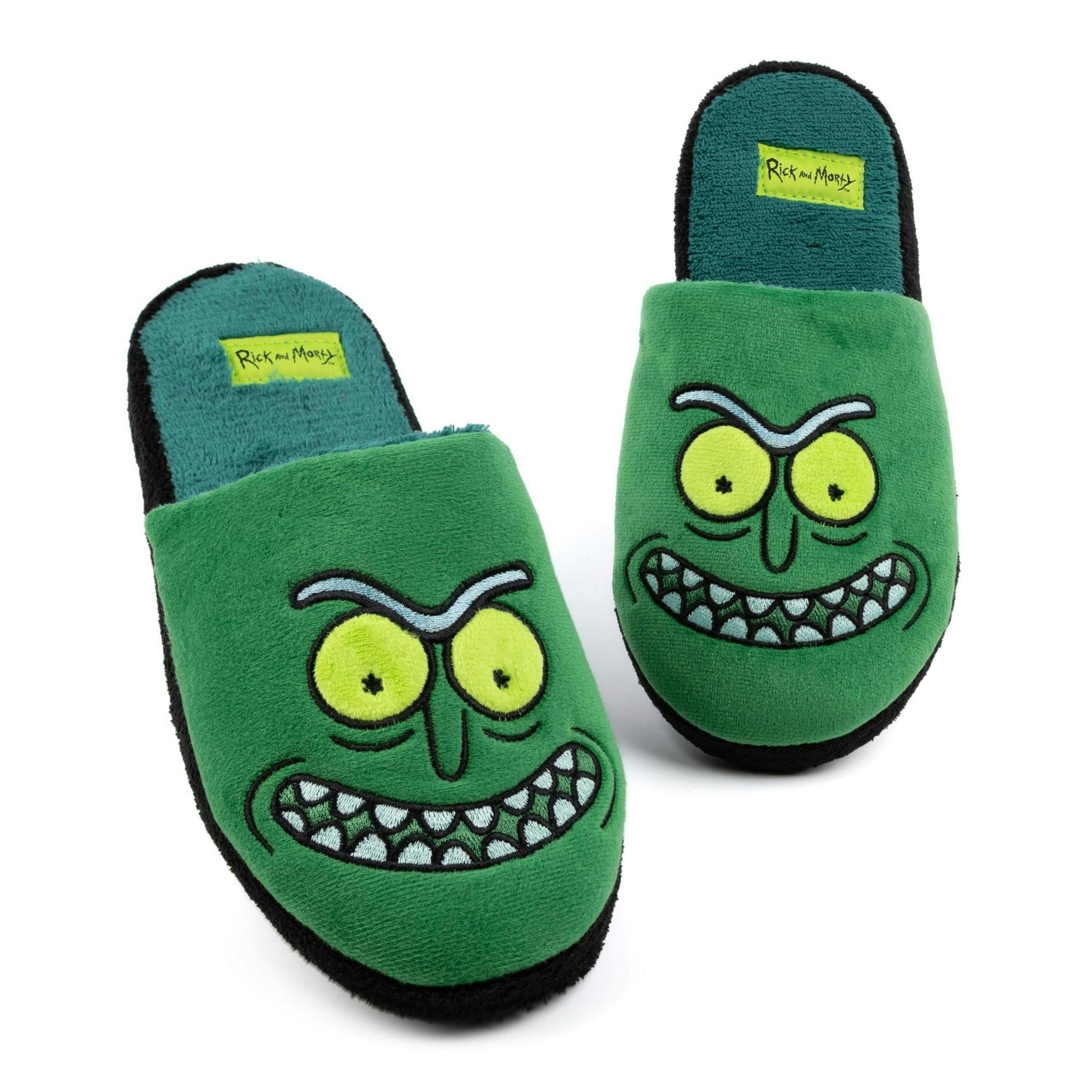 Rick And Morty Men's Slippers | Adults Pickle Rick Green Slip On House Sliders | Animated Series Merchandise UK By Vanilla Underground , view 1 of 1