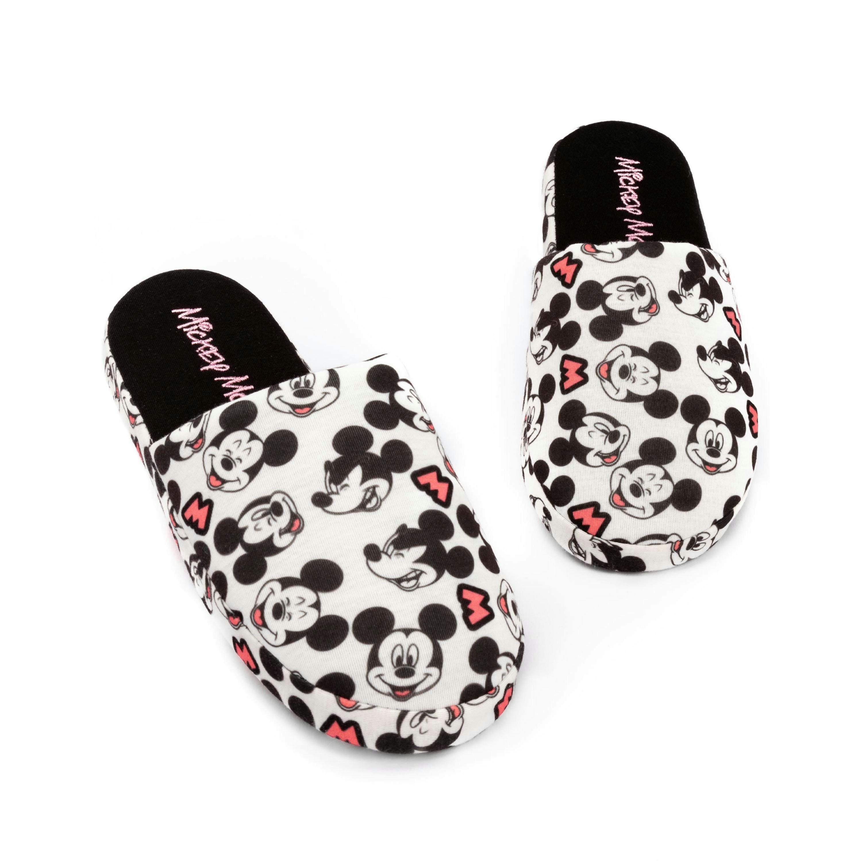 Disney Mickey Mouse Women's Slippers | Ladies Black & White Slip On House Shoes with Grip Sole | Adults Gift UK By Vanilla Underground , view 1 of 1