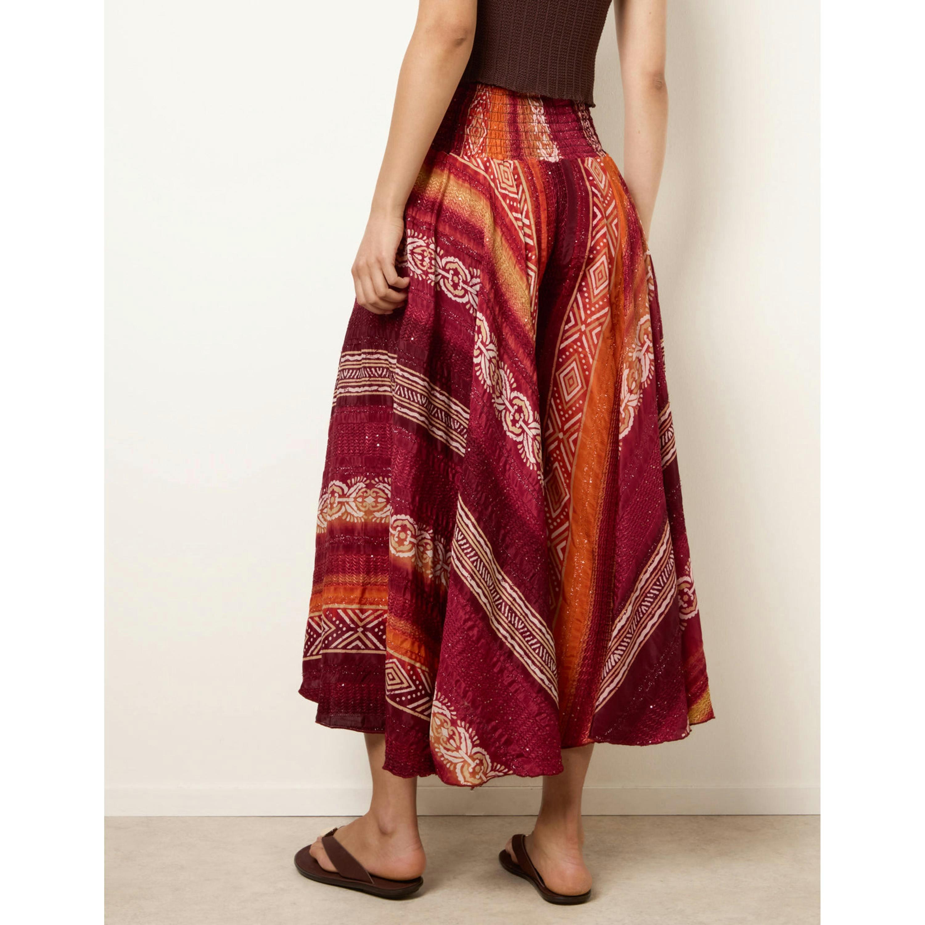 Blue Vanilla Sequin Jacquard Wide Leg Trousers  in Orange , view 2 of 4