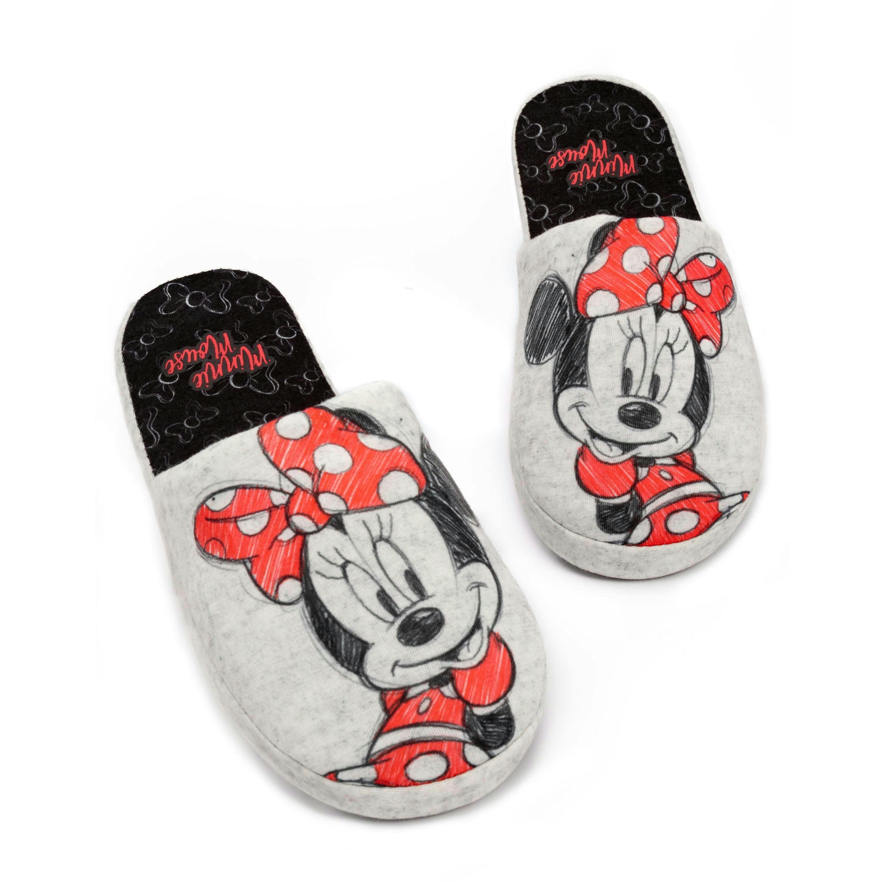 Disney Minnie Mouse Women's Slippers | Ladies Grey Foam Slip On House Shoes | Animated Merchandise Gift For Her UK By Vanilla Underground , view 1 of 1
