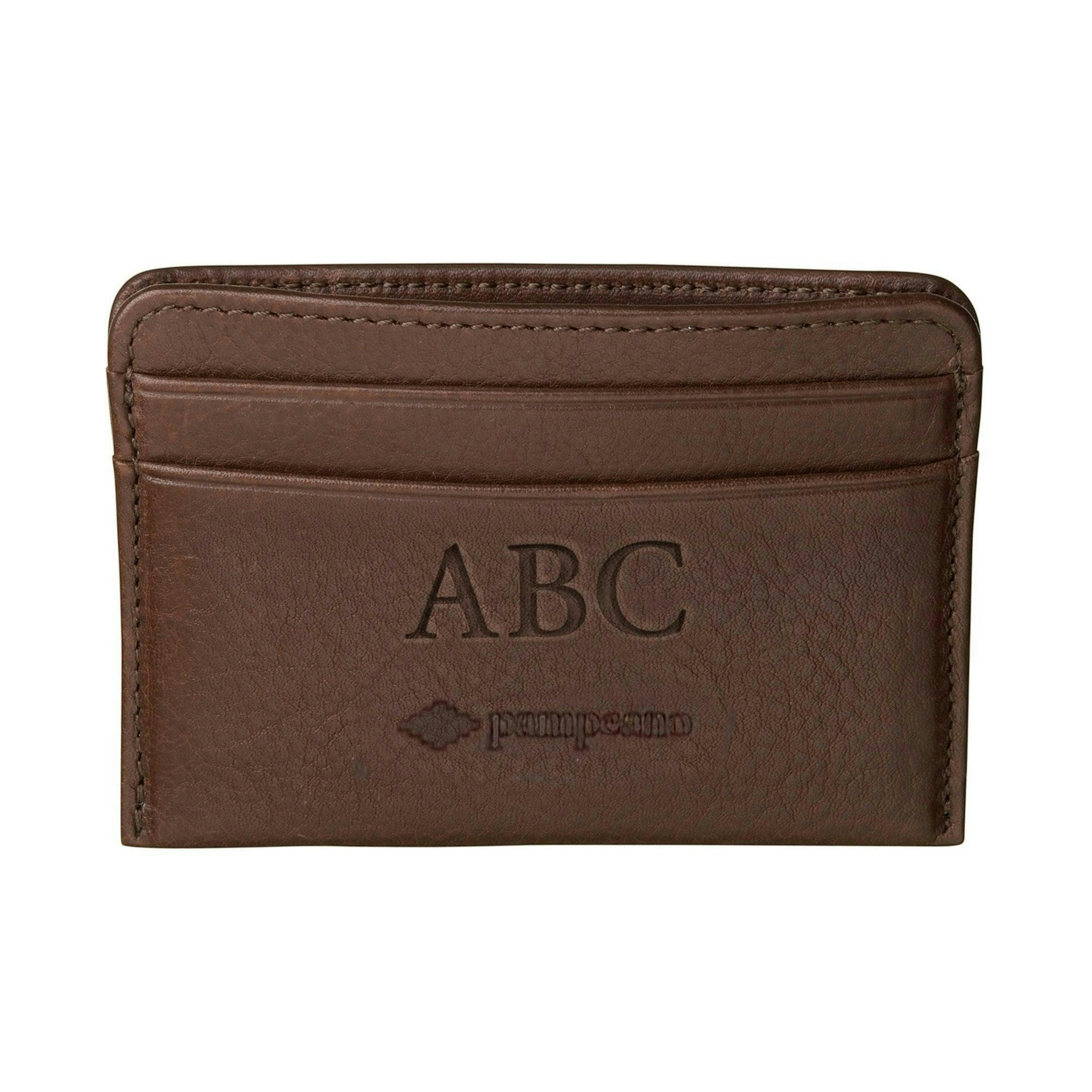 Rombo card slip - tan leather with light blue, light brown and cream stitching , view 3 of 4
