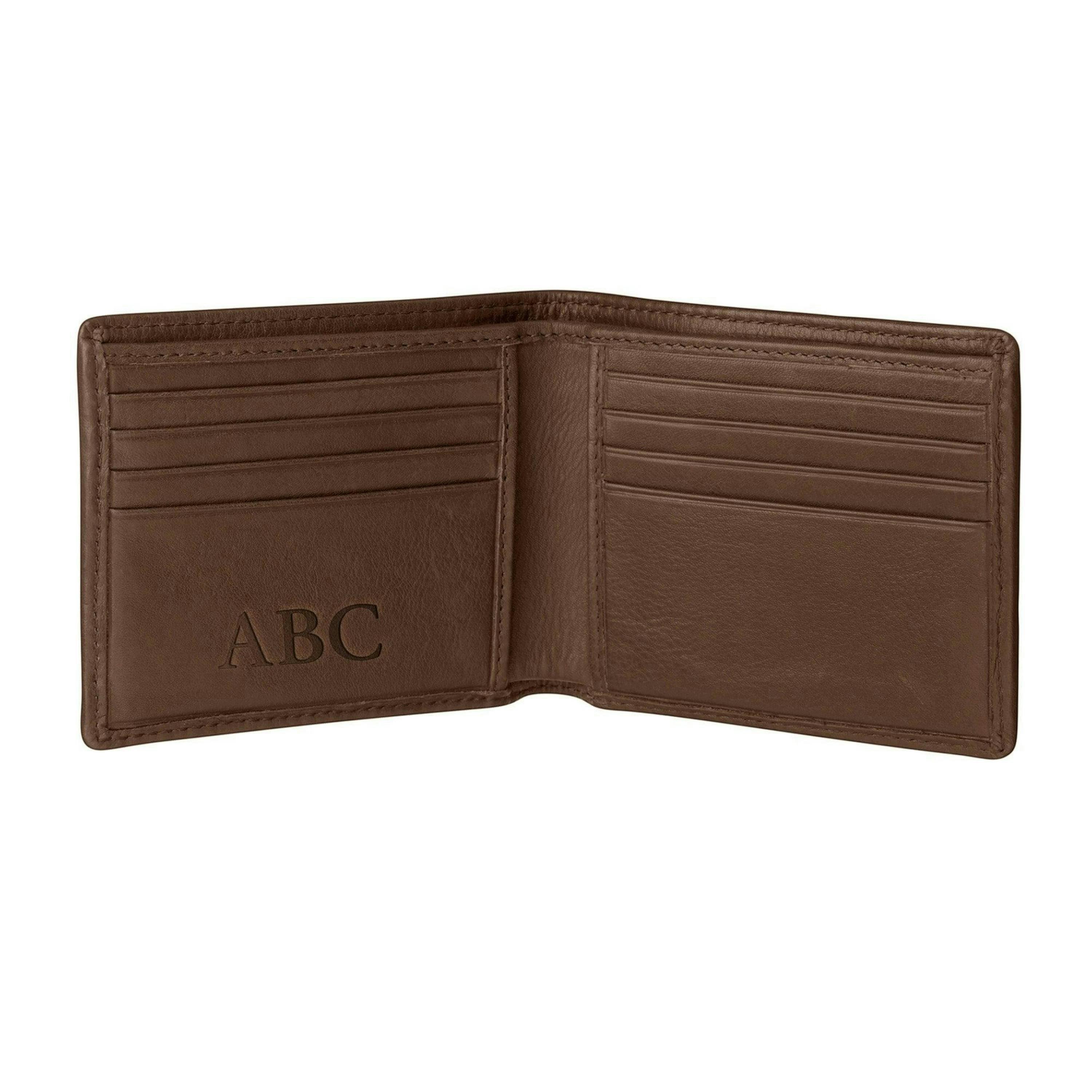 Dinero card wallet - tan leather with light blue, light brown and cream stitching , view 2 of 5