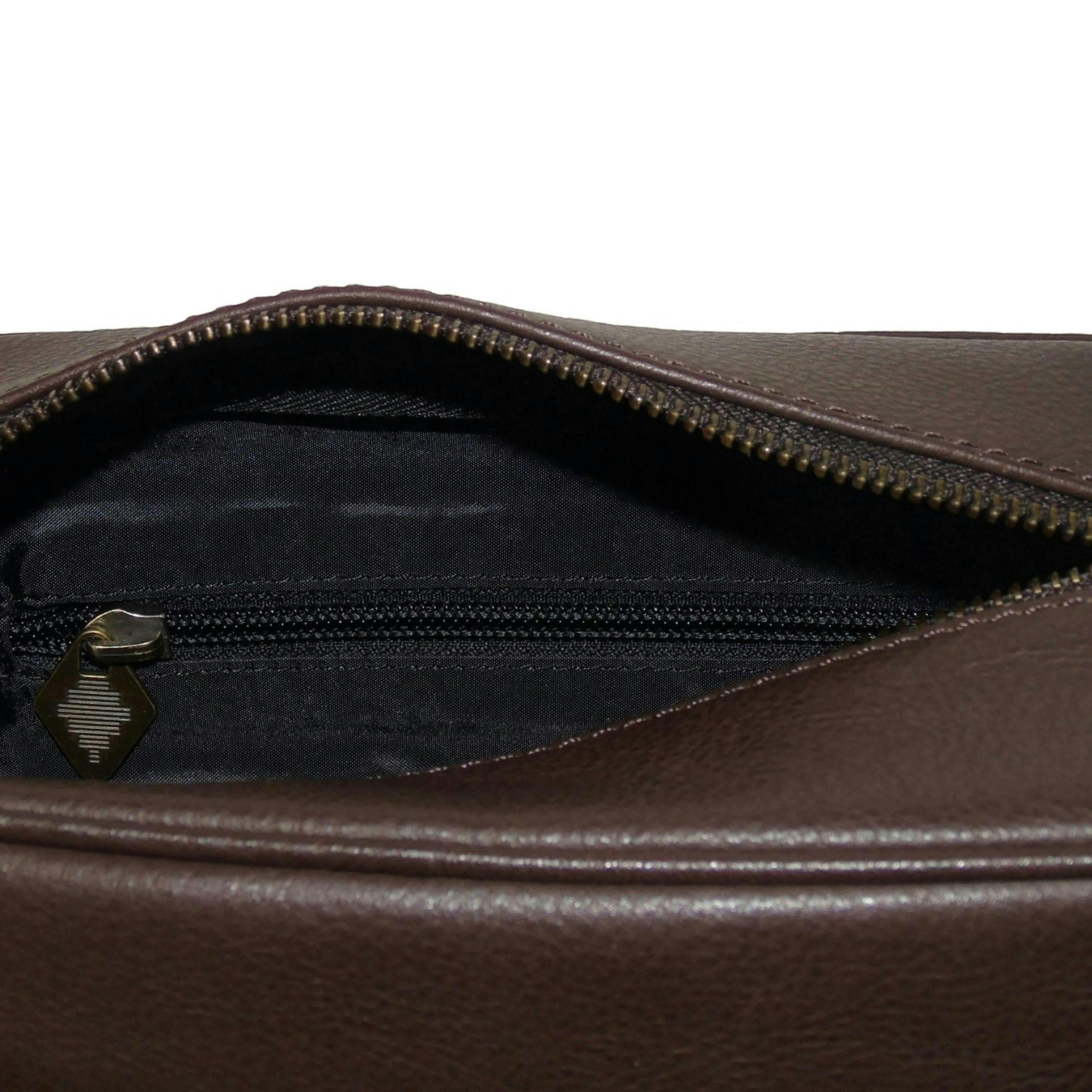 Hombre washbag - navy leather , view 3 of 3