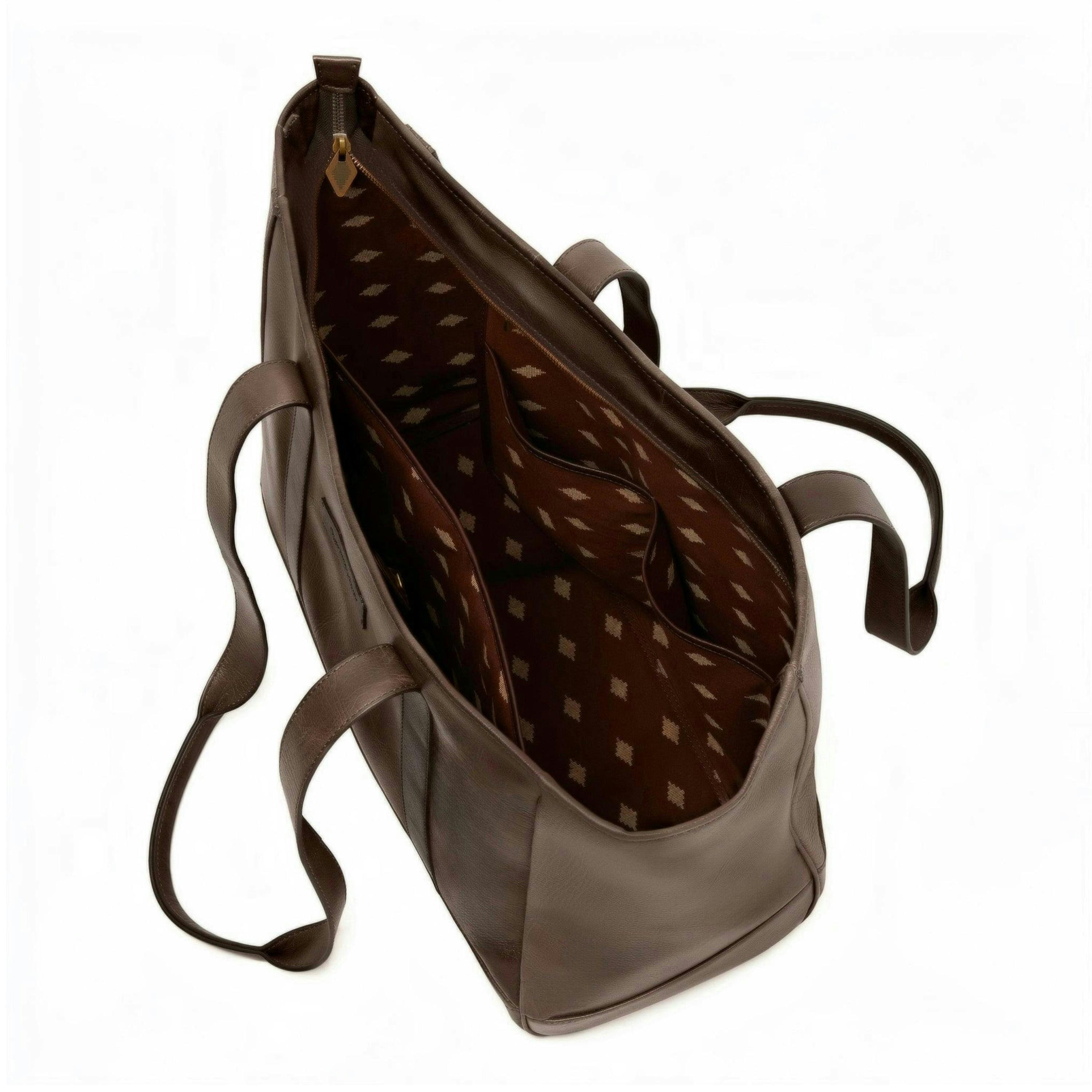 Bolso tote bag - brown leather , view 4 of 6