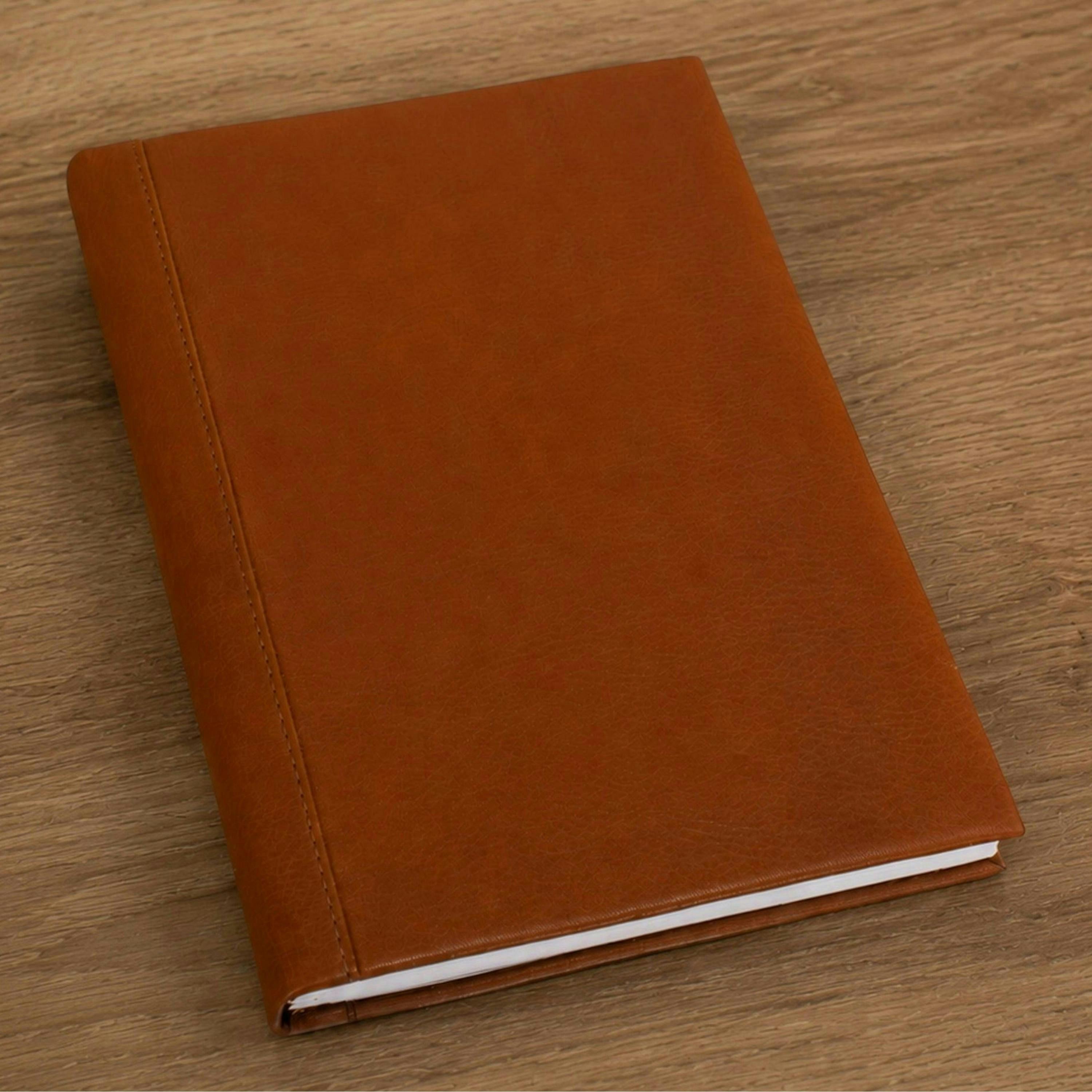 tan leather notebook , view 4 of 4